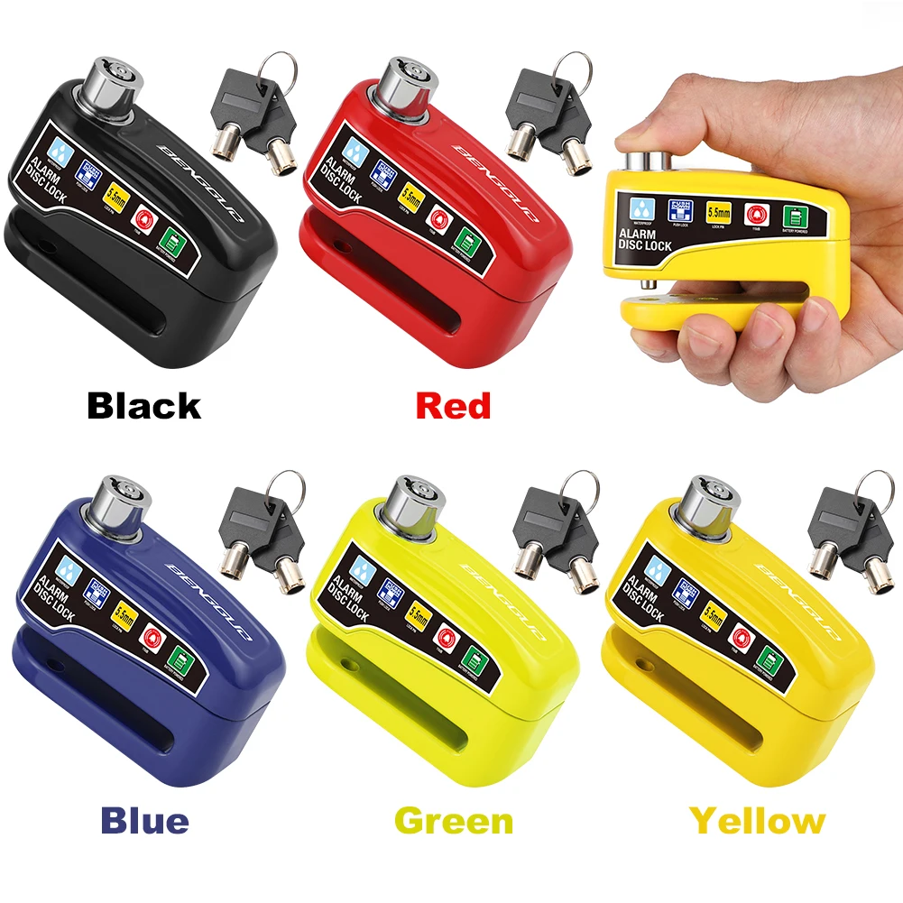 

Motorcycle Scooter Disc Brake Lock Motor Bicycle Anti-theft Wheel Disc Brake Lock Alloy Safety Disc Brake Alarm Bike Accessories