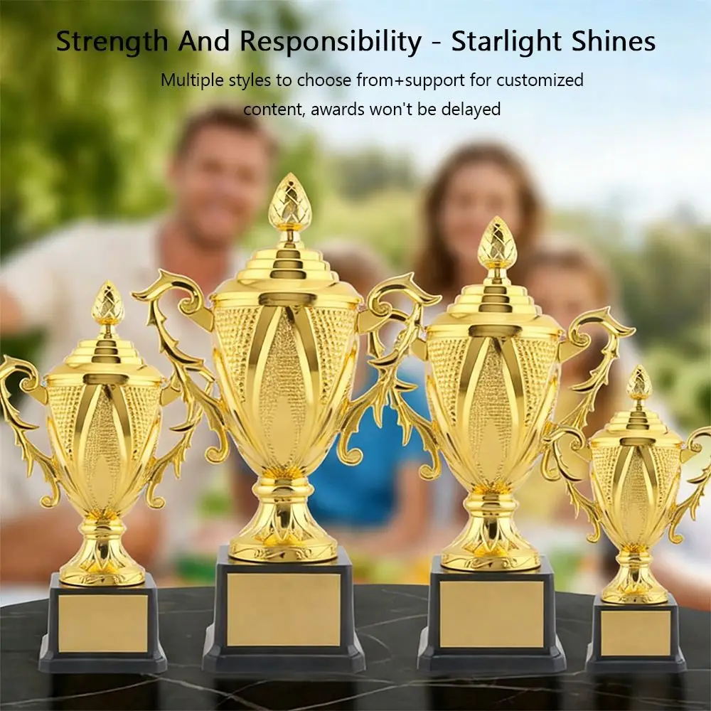 Gold Color Metal Trophy Large Size Metal Model Champion Trophy Customizable Design Toy Gold Trophy Primary School