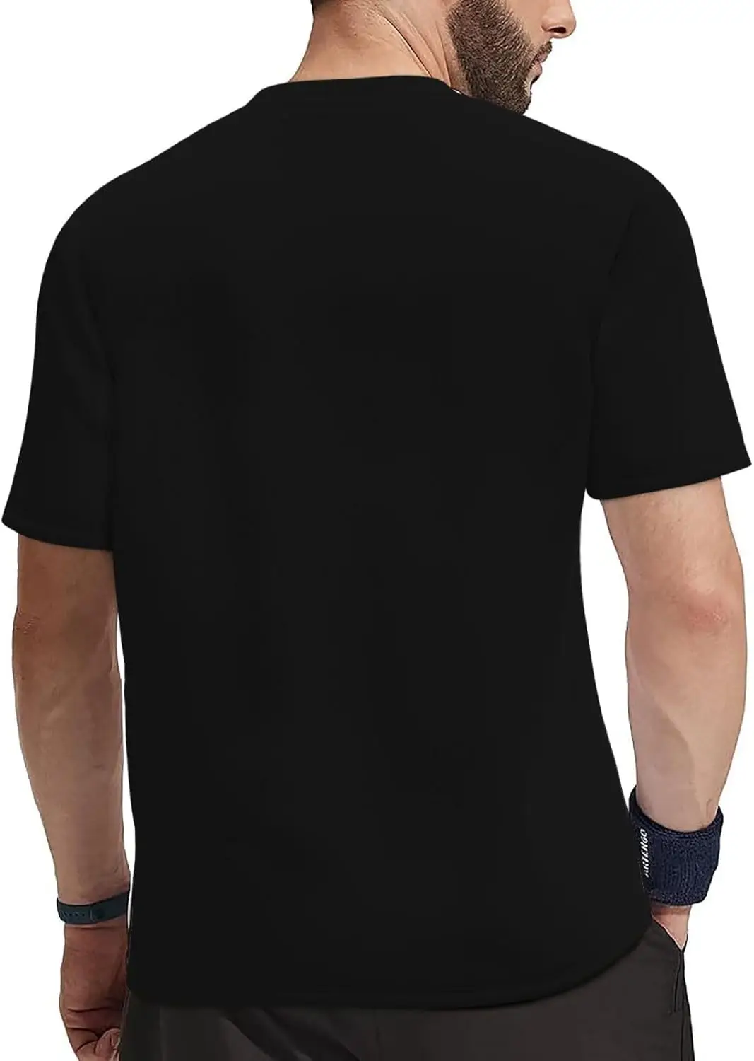 تي شيرت رجالي برقبة دائرية بشعار جامعة كلارك أتلانتا، ماص للرطوبة الجافة، أكمام قصيرة شبكية قابلة للتنفس