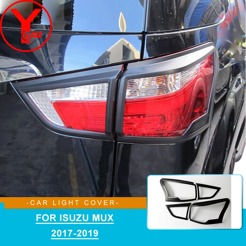 

Free Shipping Trim For ISUZU MUX Accessories 2017 2018 2019 Tail Light Cover ABS Black Rear Lamp Overlay Trim Taillight Hood