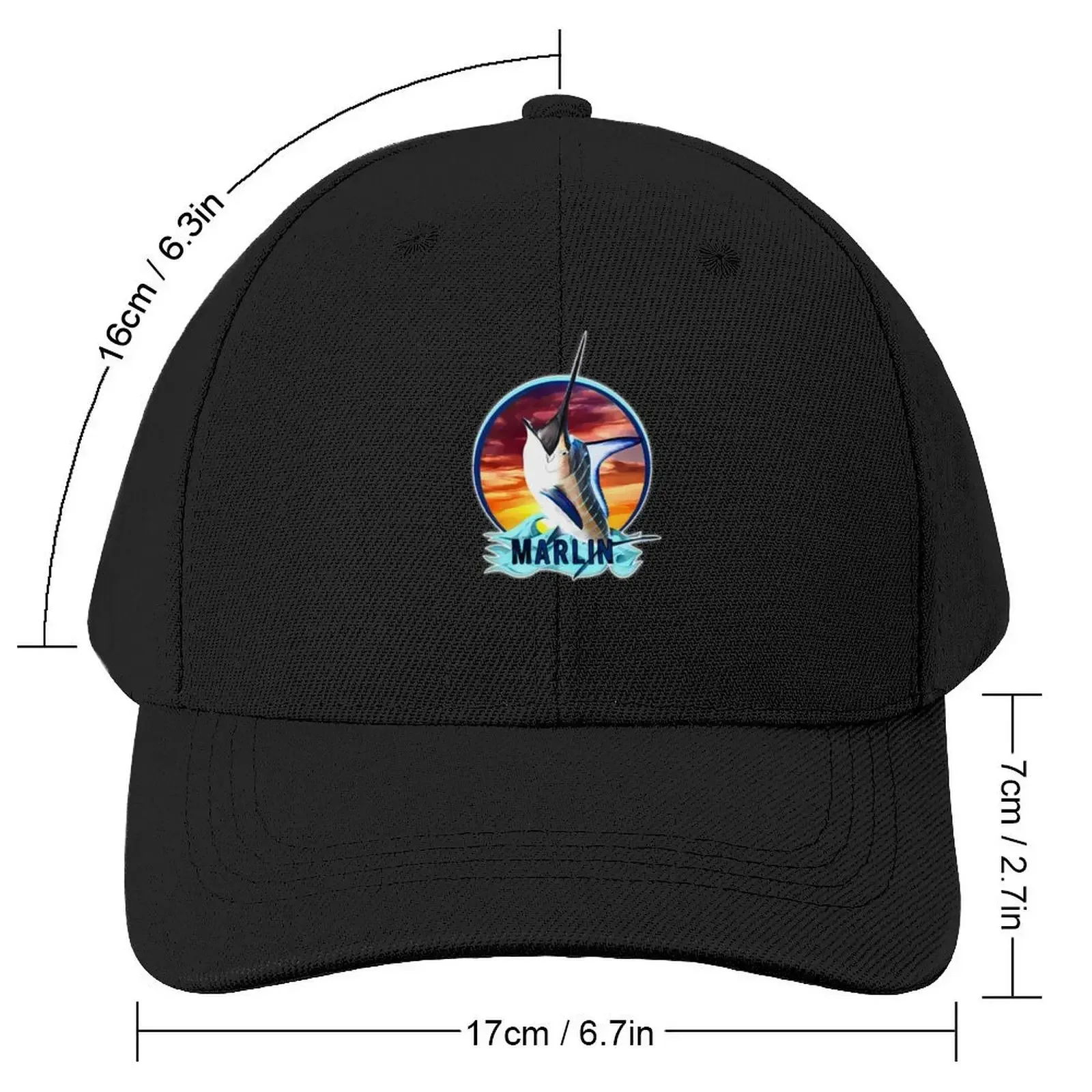 The marlin fish in deep sea fishing Baseball Cap Military Cap Man Fishing cap Cosplay Horse Hat Man Women's