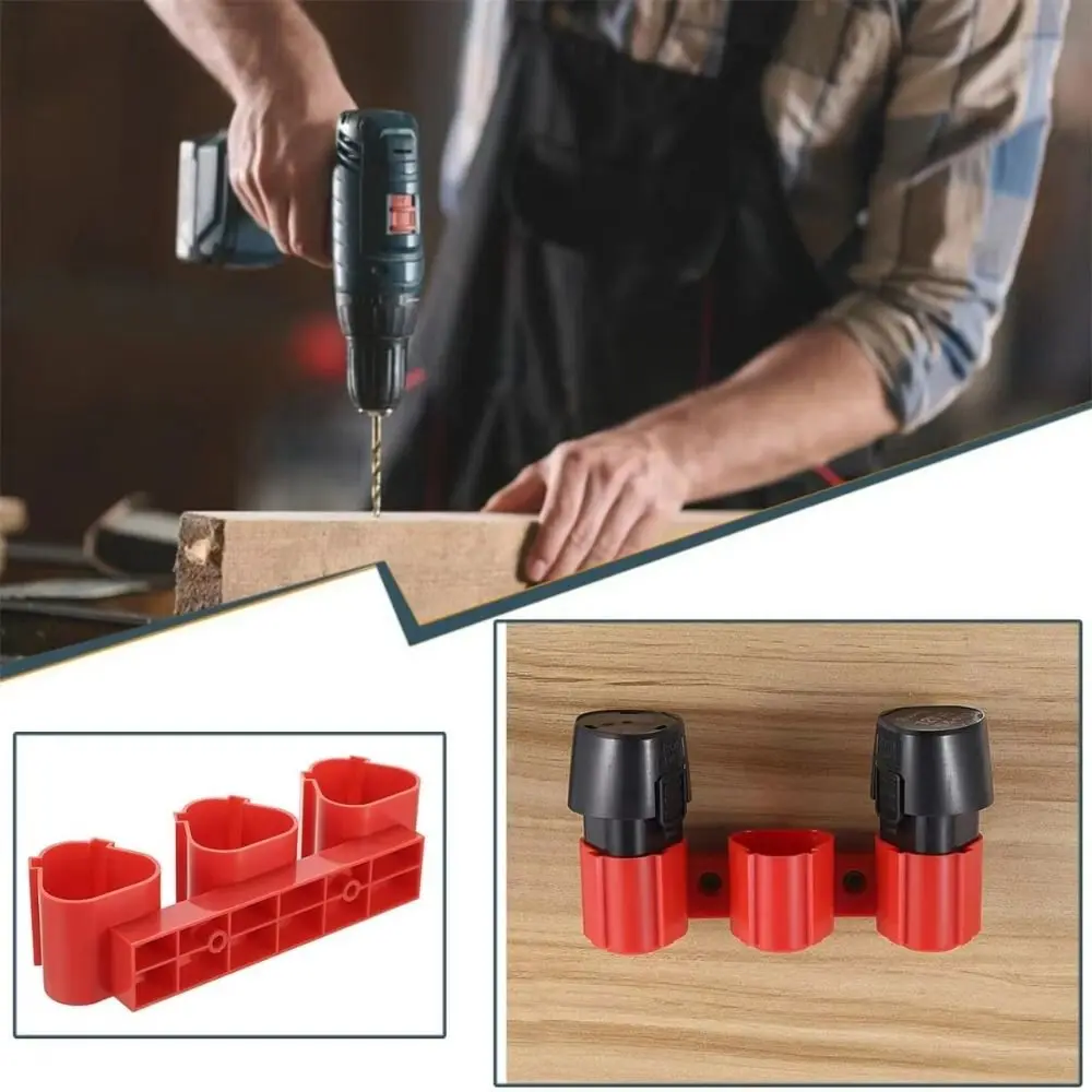 

3 In 1 Battery Holder Connector with Battery Slots Wear-resistant Battery Base Universal Wall Mount for Milwaukee/Makita