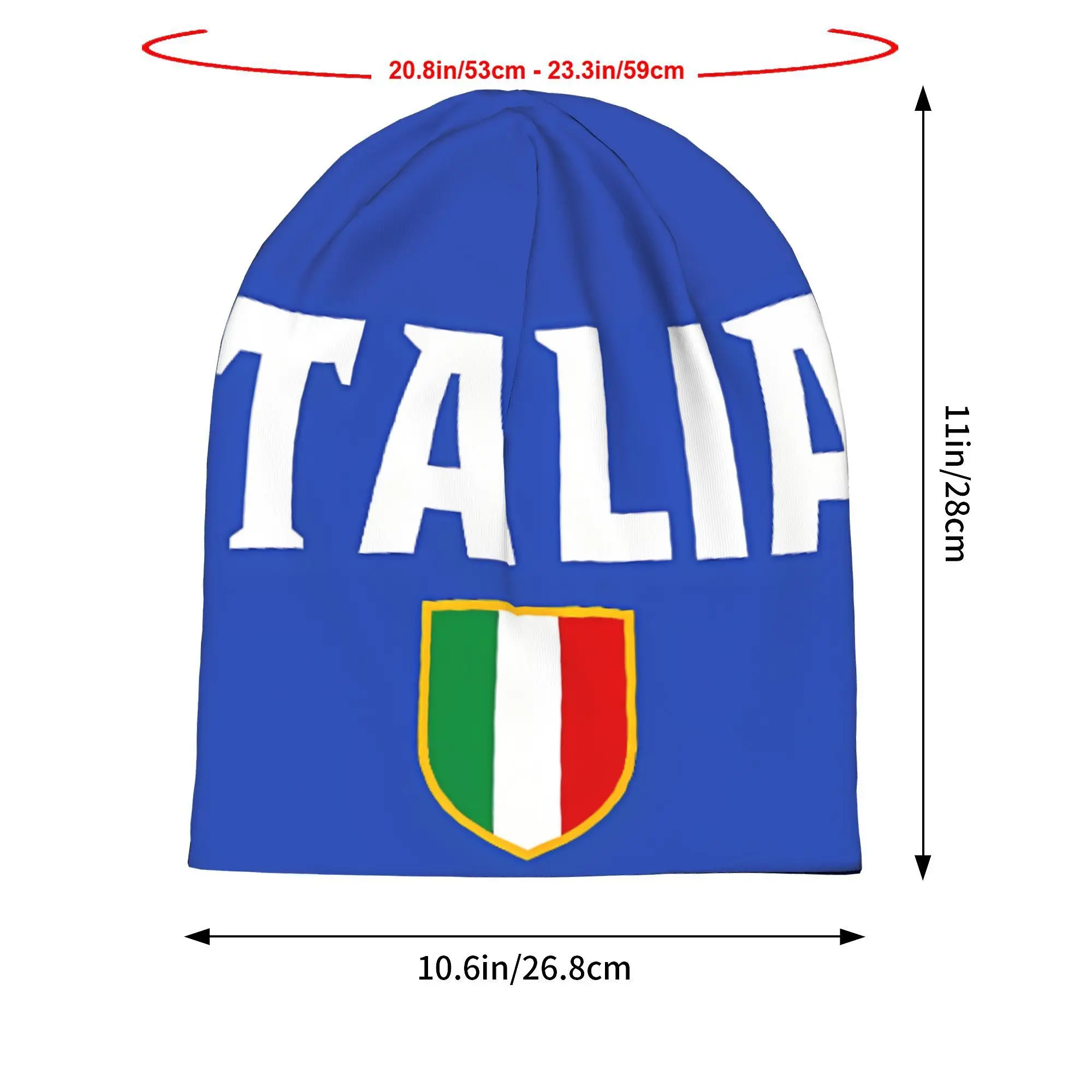 이탈리아 국기 펑키 스타일 니트 비니 남성용 모자 1개 - 폴리에스터 95%, 엘라스테인 5%, 패셔너블한 슬라우치 캡 (국기 포함)