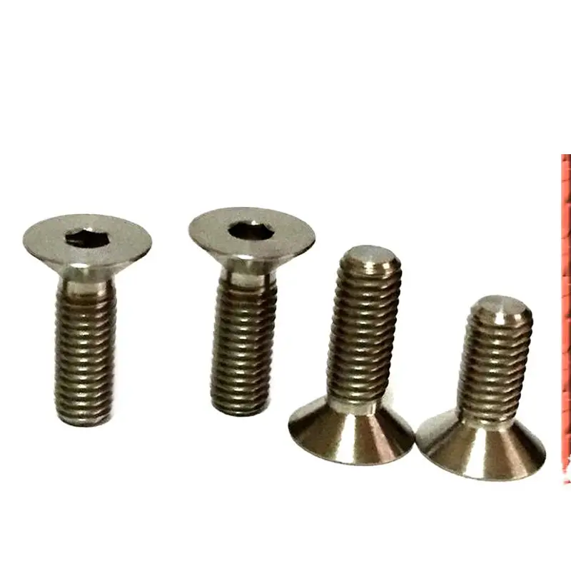 

50pcs/lot M3*4/5/6/8/10-40/45/50 Pure Titanium DIN7991 Flat Head Countersunk Socket Ti Screw Titanium Alloy Small Bolt GR2