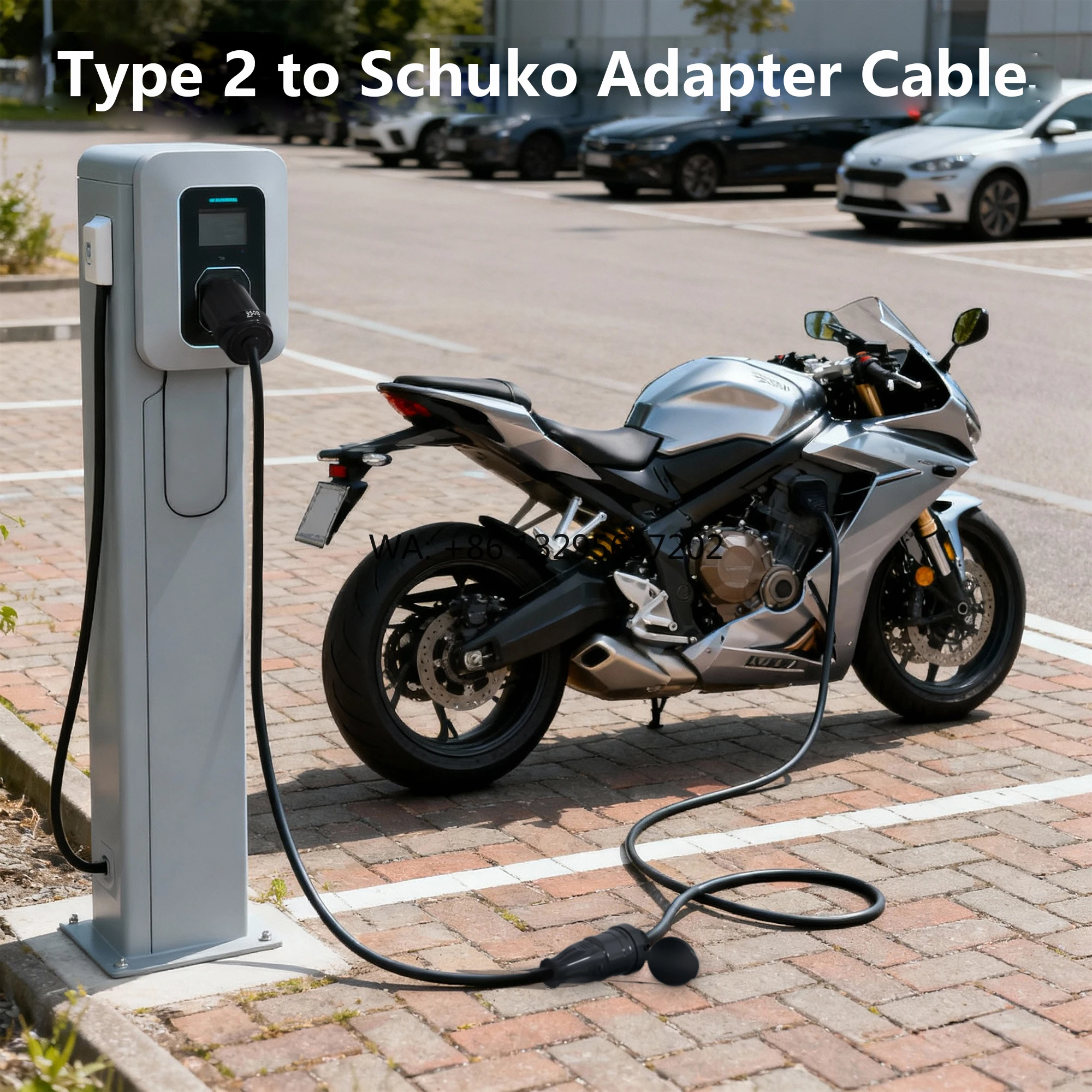 

Адаптер Type 2 на Schuko V2L, 16А, 230В, сертифицированный VDE, для электроинструментов, работающих от электромобилей