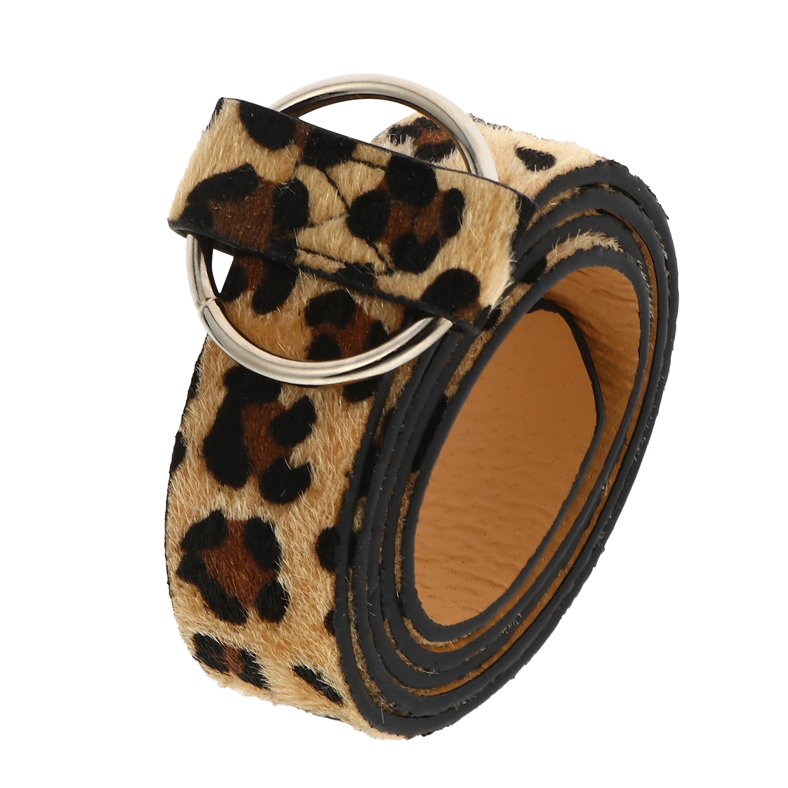 

Women Belt Casual Imitation Round Buckle Female Fashionable Wide Snake Zebra Leopard Print Perfect for Daily Party Golf