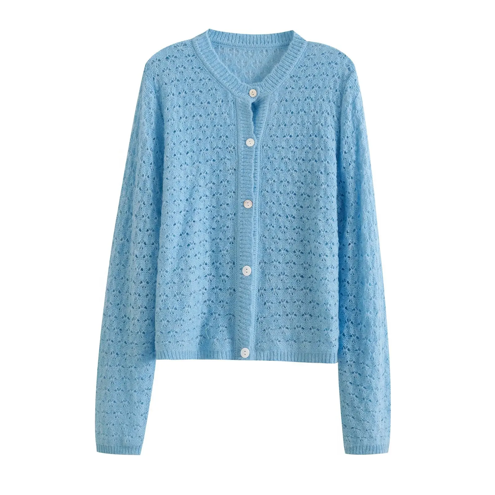 Feminino malha lã mistura em torno do pescoço aberto cardigan início do outono novo estilo outerwear camisola verde estilo coreano topo