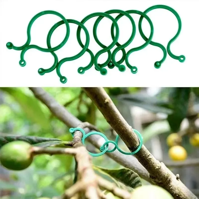 50/100/300pcs Gardening 8-Figure Clip Garden Green Plant Tomato Vine Binding Plastic Clip Garden Plant Buckle Fastening Buckle