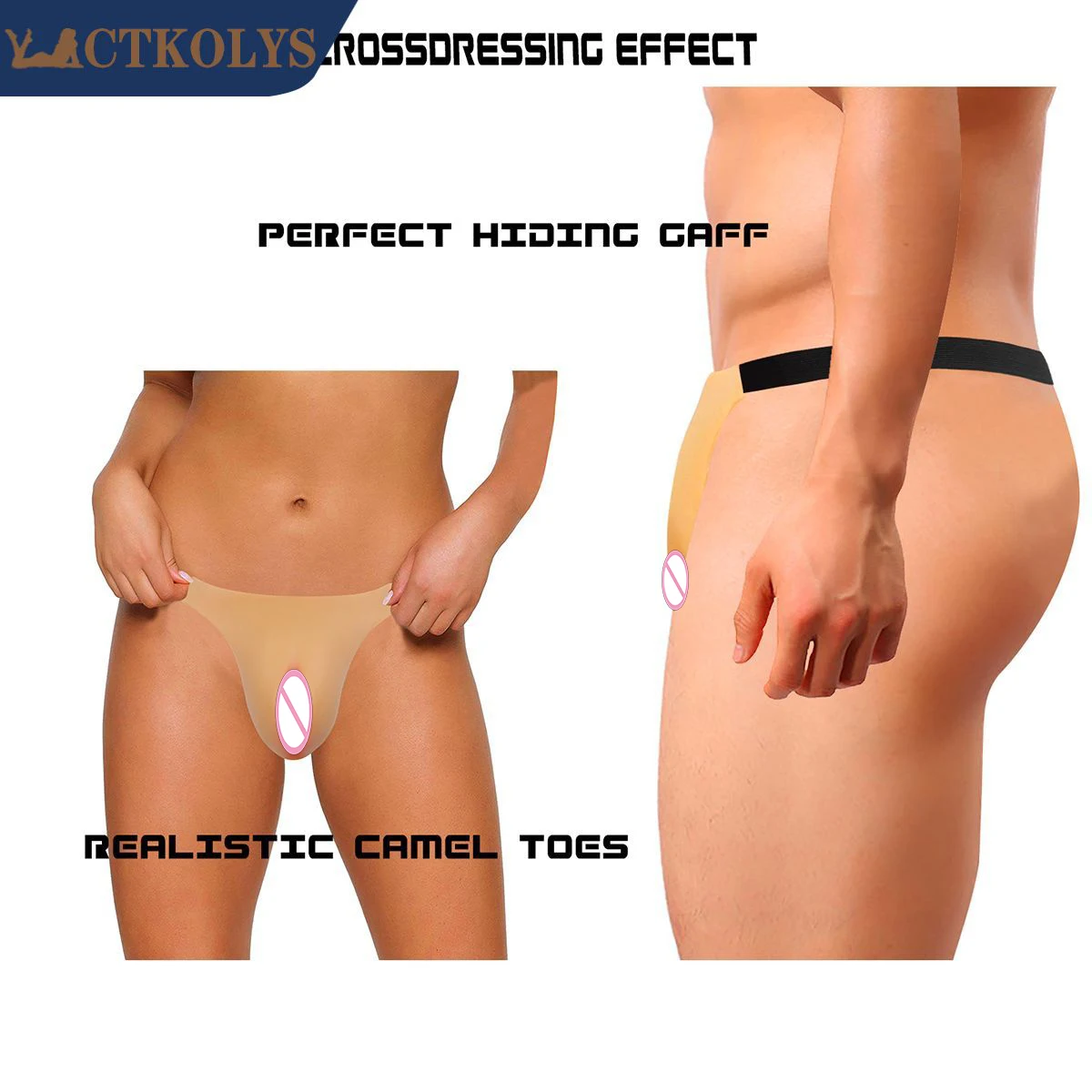 CTKOLYS Silicone Fake Vagina Underwear Briefs Panties Hiding Penis For Crossdresser Transgender Shemale Dragqueen Cosplay Gays