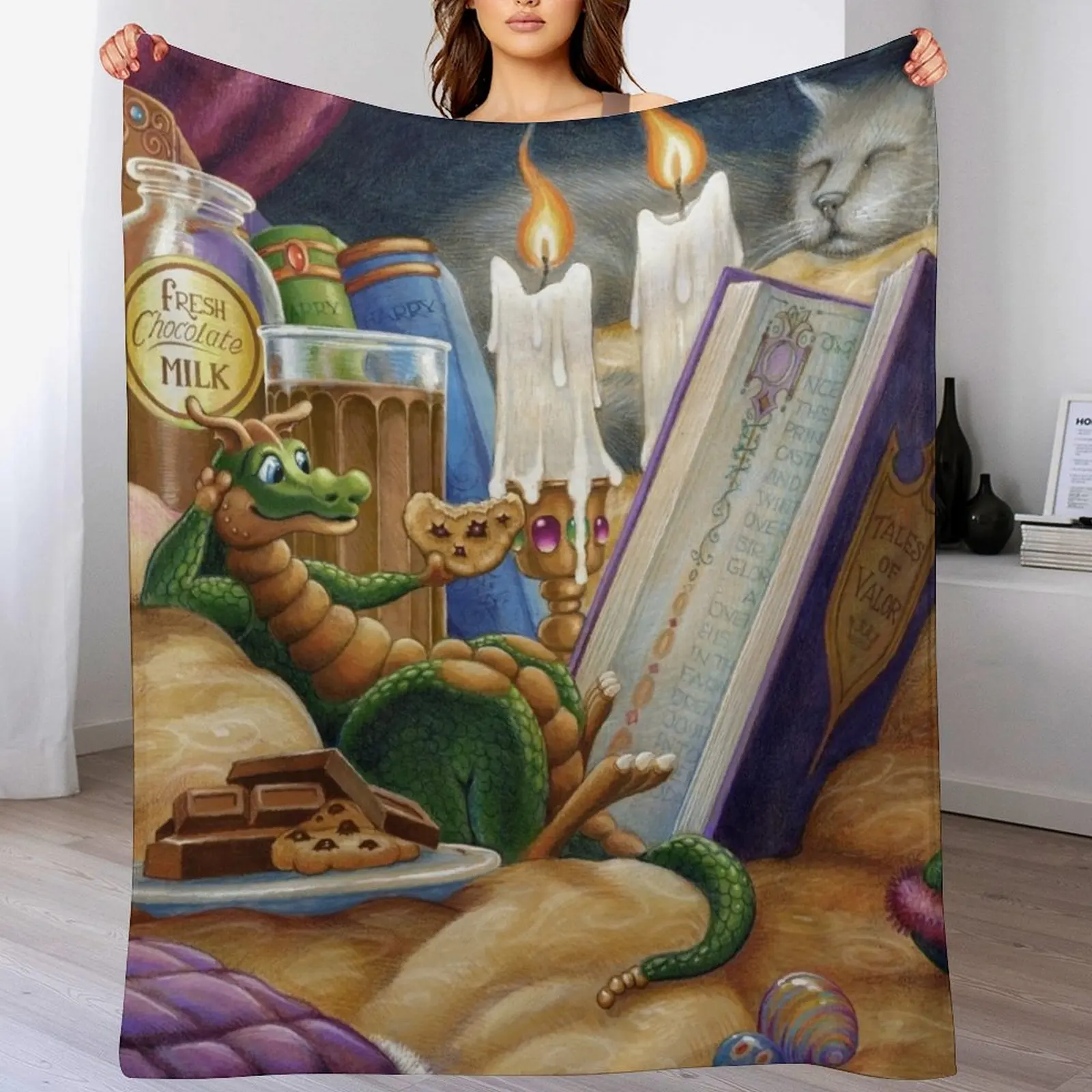

Curl Up with a Good Book Throw Blanket Warm Comfortable Blanket Gift for Parents Friends