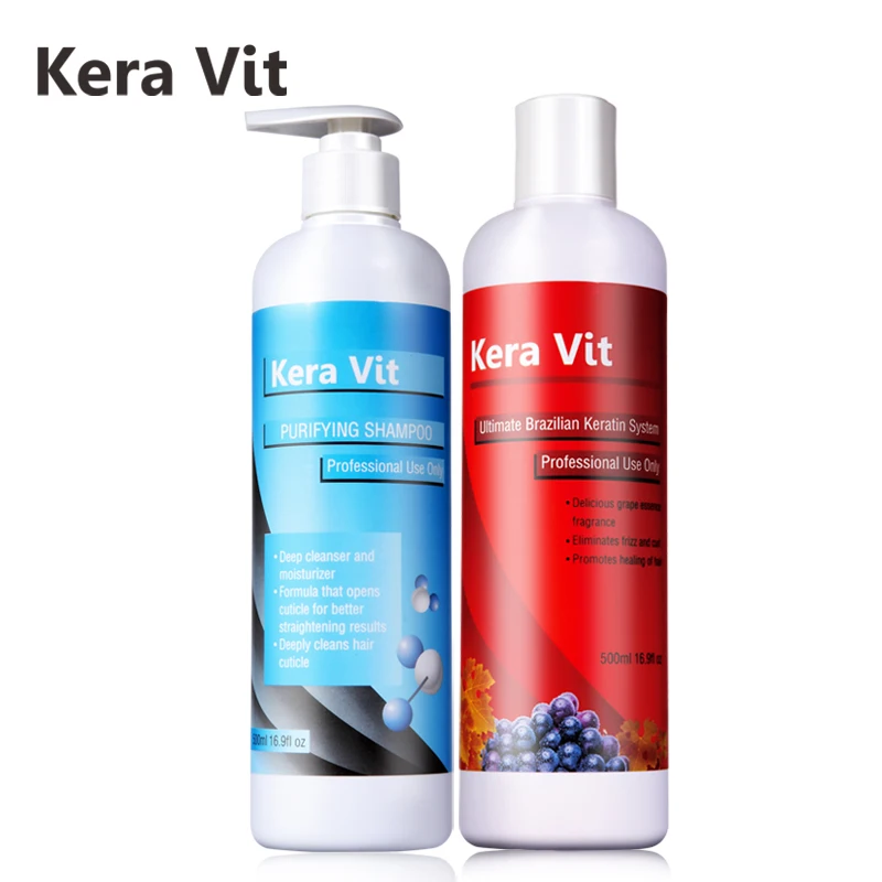 Kera Vit 500ml Keratin Treatment+Purfying Shampoo Hair FREE Formaldehyde Get a Free Gift