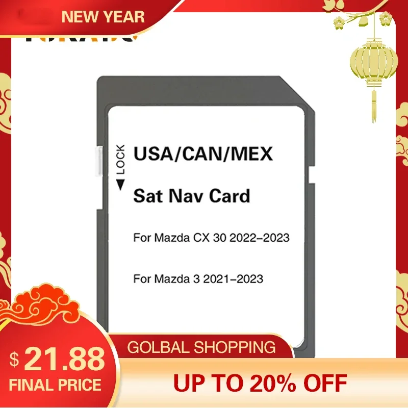 

2023 for Mazda 3 CX-30 Vehicle Navigation Update System Software Sat Nav Newest Update USA/CAN/MEX Maps SD Card GPS Accessories