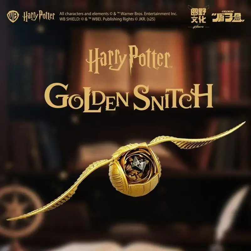 En Stock: Figura Abrible del Snitch Dorado de Harry Potter con Anillo Decorativo - Juguete Periférico de la Película, Regalo de Navidad y Halloween para Fans