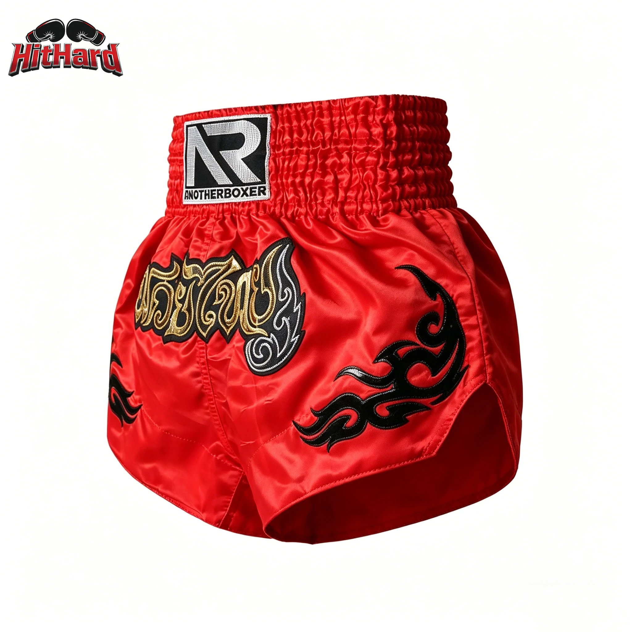 Red Muay Thai Shorts Satin Boxing Shorts Men Women Kids Fitness Sanda Martial Arts MMA Training Clothes Kickboxing Fight Pants