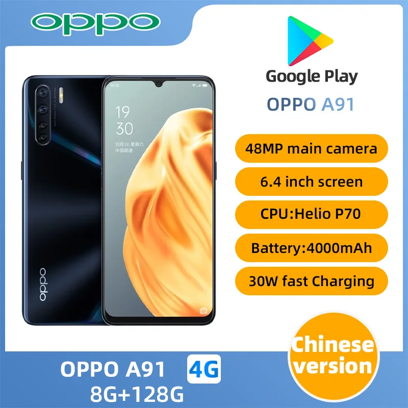 oppo A91 4G SmartPhone CPU MediaTek Helio P70 Battery capacity 4000mAh 48MP Camera original used phone