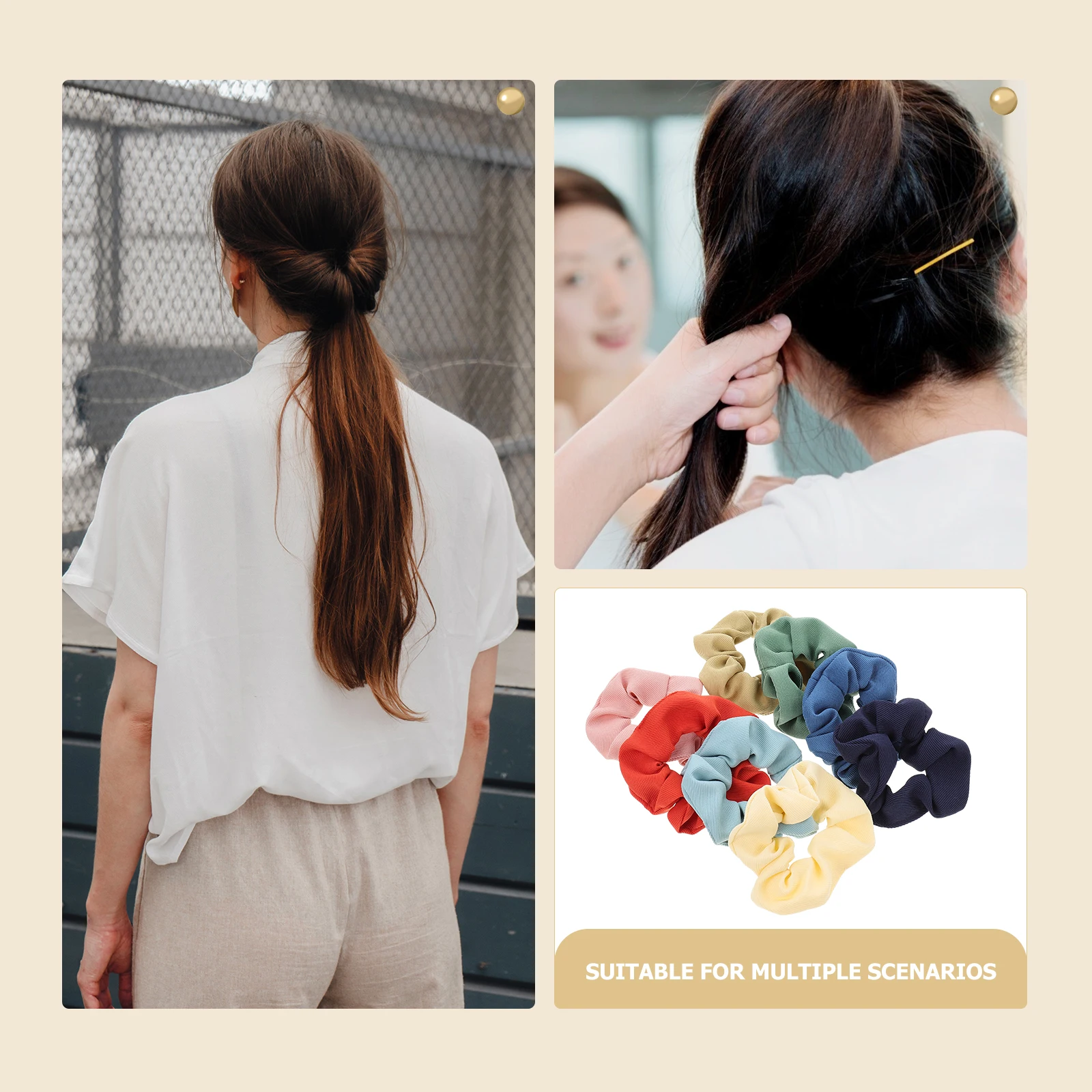 

8 Pcs Large Intestine Hair Bands Elastic Ties Accessories Women Gentle Material Durable Scrunchies Stylish Design Practical