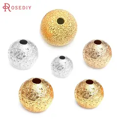4MM 6MM 8MM 10MM Silver Color and Gold Color Brass Metal Round Beads Matte beads Handmade Jewelry Findings Accessories