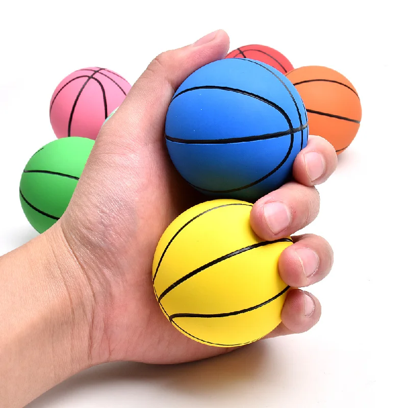 6cm  High Elastic Mini Rubber Small Basketball Hollow Bouncy Ball Stress Ball Kids Toy Party Game Kids Ball Outdoor Sports Beach