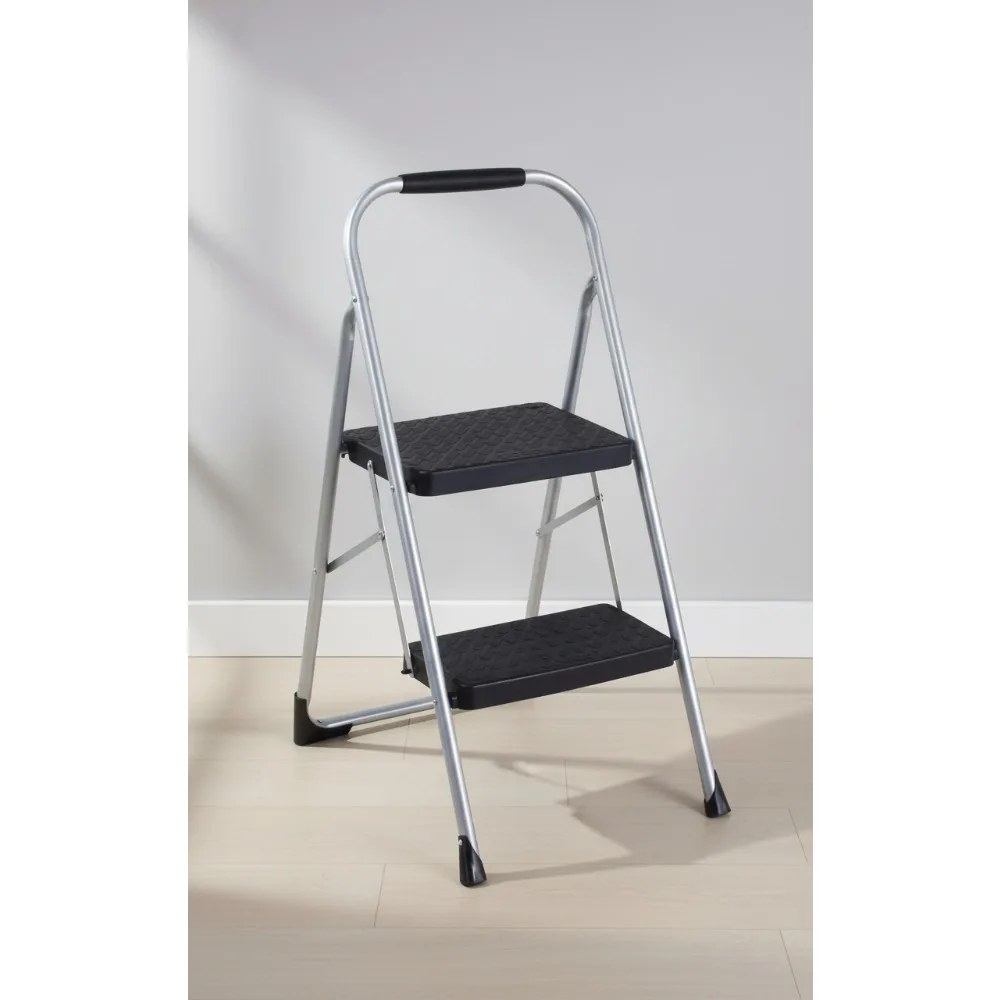 مقعد فولاذي بخطوتين، خفيف الوزن وغير قابل للانزلاق، للاستخدام المنزلي في المطبخ والحمام