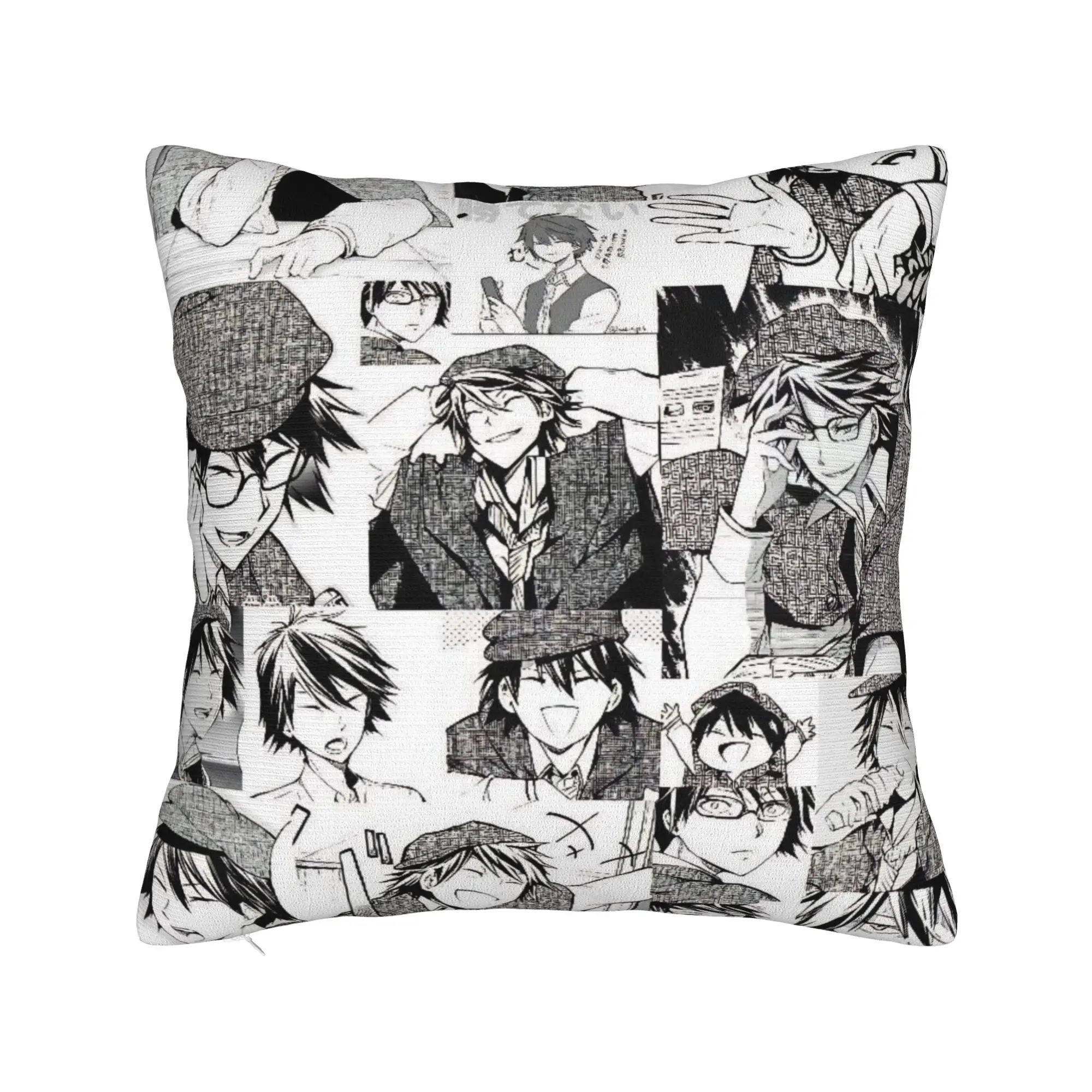 Dazai Bungo Stray Dogs Pillowcase Printed Polyester Cushion Cover Decorations  Pillow Case Cover Home Square 45X45cm