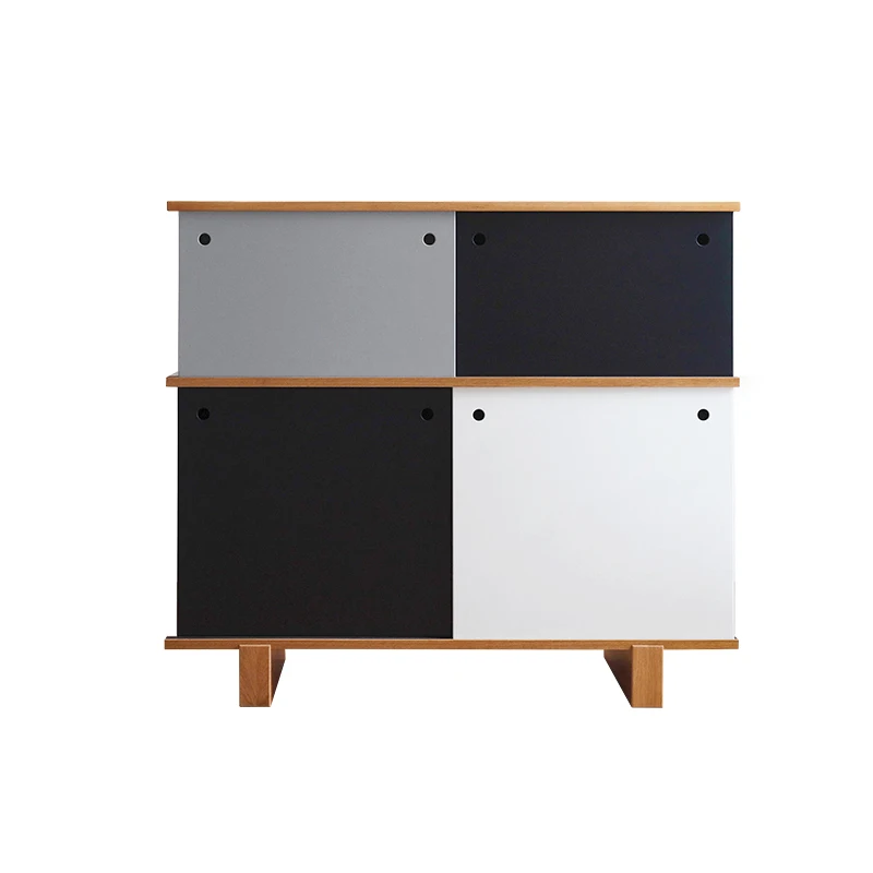 

Black and white metal, living room, solid wood, integrated minimalist dining, storage cabinet