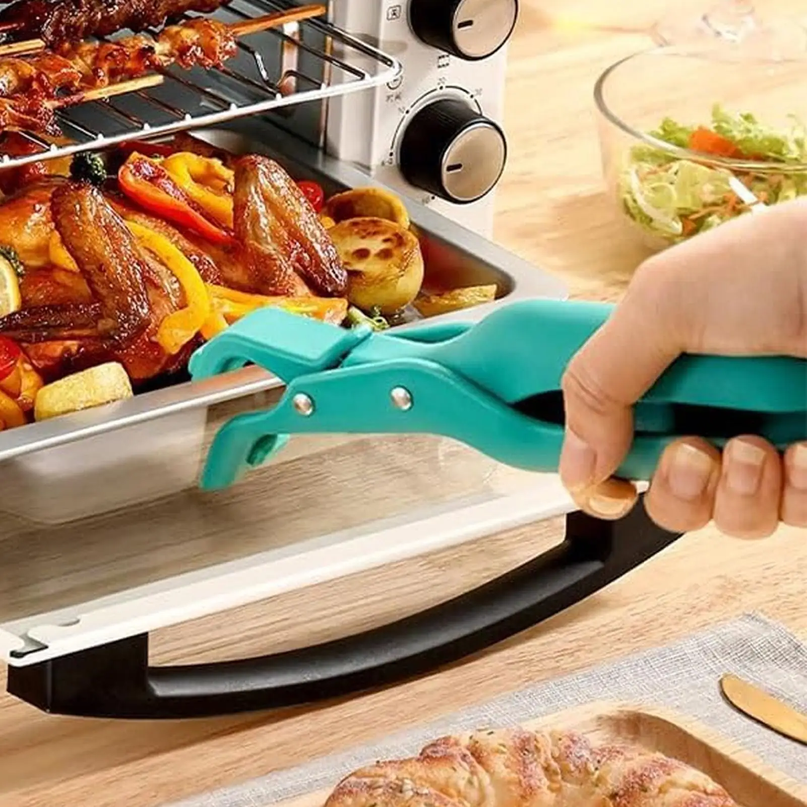 

Anti-Scald Hot Plate Gripper, Non-Slip Silicone Tongs For Oven Microwave Cooking And Serving Bowls Drop shipping