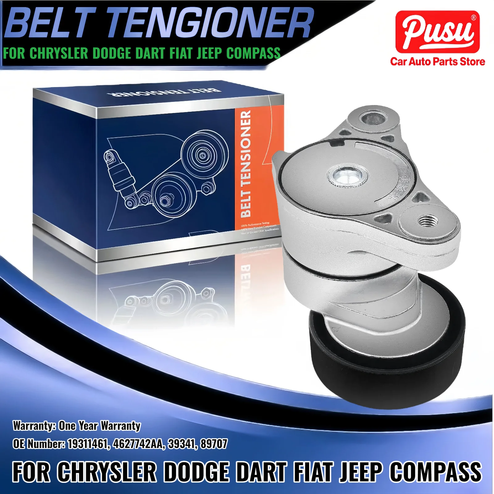 

Belt Tensioner Assembly for Chrysler Dodge Dart Fiat Jeep Compass 2.4L 4627742AA 19311461 4627742AA 39341 89707