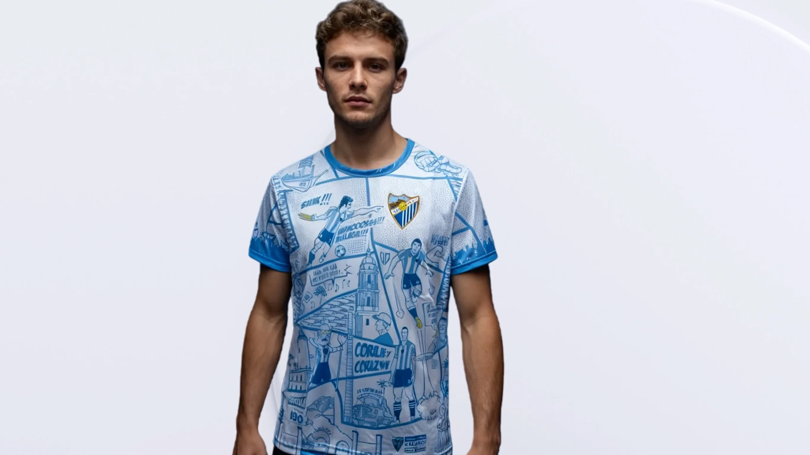 Nueva Camiseta Deportiva Informal del Málaga de la Liga Española, Estilo Chelsea, para Niños y Niñas, de Secado Rápido con Estampado