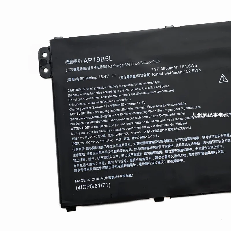 15.4V 54.6Wh AP19B5L Laptop Battery For Acer Aspire 5 A514-53 A515-44  7 A715-41G Series KT.00405.010