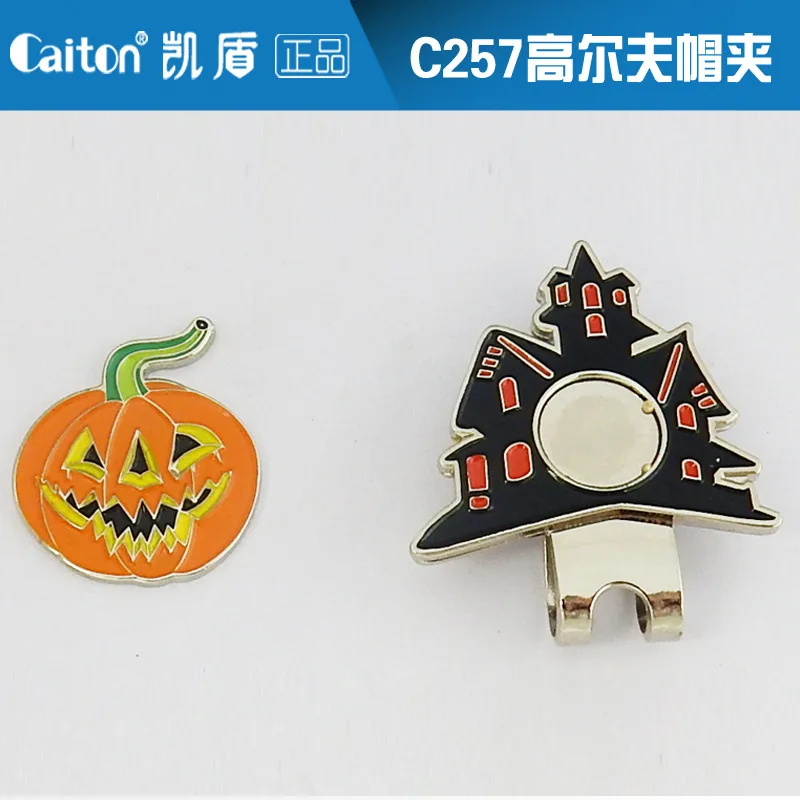 Golf Hat Clip Pumpkin Mark Halloween Little Creative Gifts Golden M Badge Golfballmark