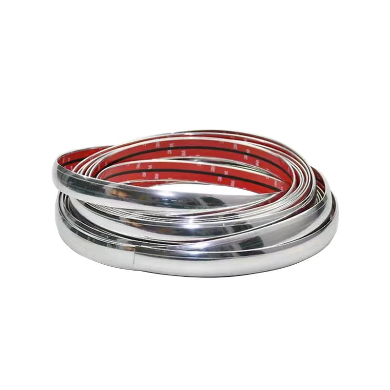 Car Chrome Decorative Protective Strips Grill Trim Molding Anti-Collision Tape Bright Silver Gold Black Red Universal Width 6mm