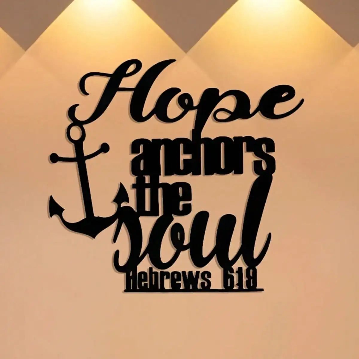 Décoration murale en fer avec verset biblique « Hope Anchors Soul », artisanale, à suspendre, cadeau pour la maison ou le bureau, accent décoratif pour Noël, Halloween, Nouvel An