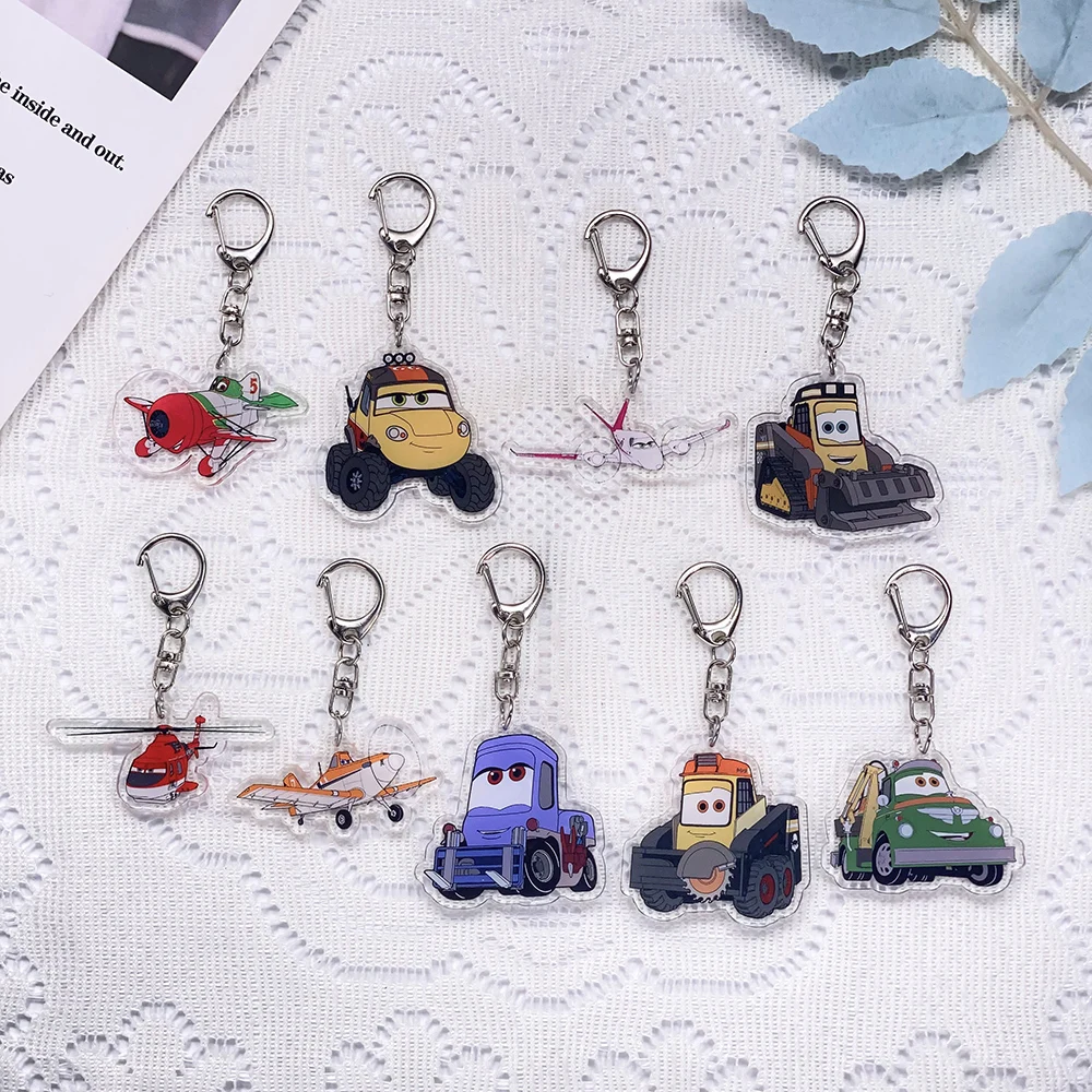 1/9 Piezas Llaveros de acrílico de Disney Planes Dusty Crophopper, Colgantes para bolso, Adornos bonitos para mochila, Decoración, Regalos para amigos