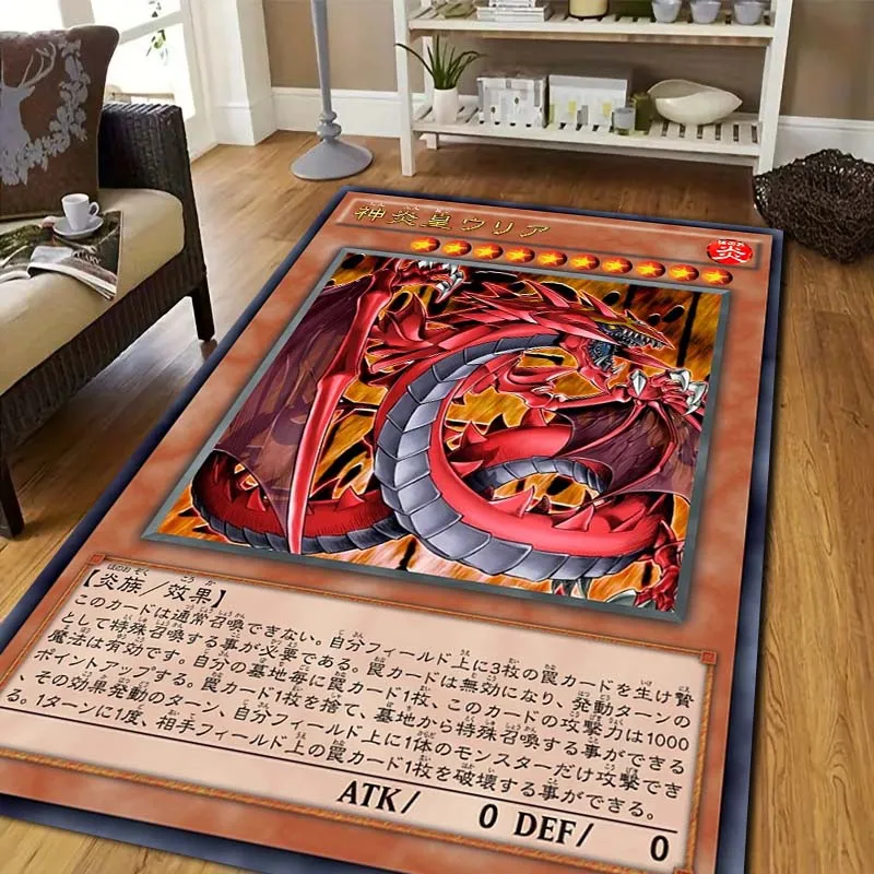 Yu‑Gi‑Oh Anime Card Print Area Rug Non‑Slip Soft Floor Carpet Bedroom Living Room Present Indoor Home Holiday Lounge Decor