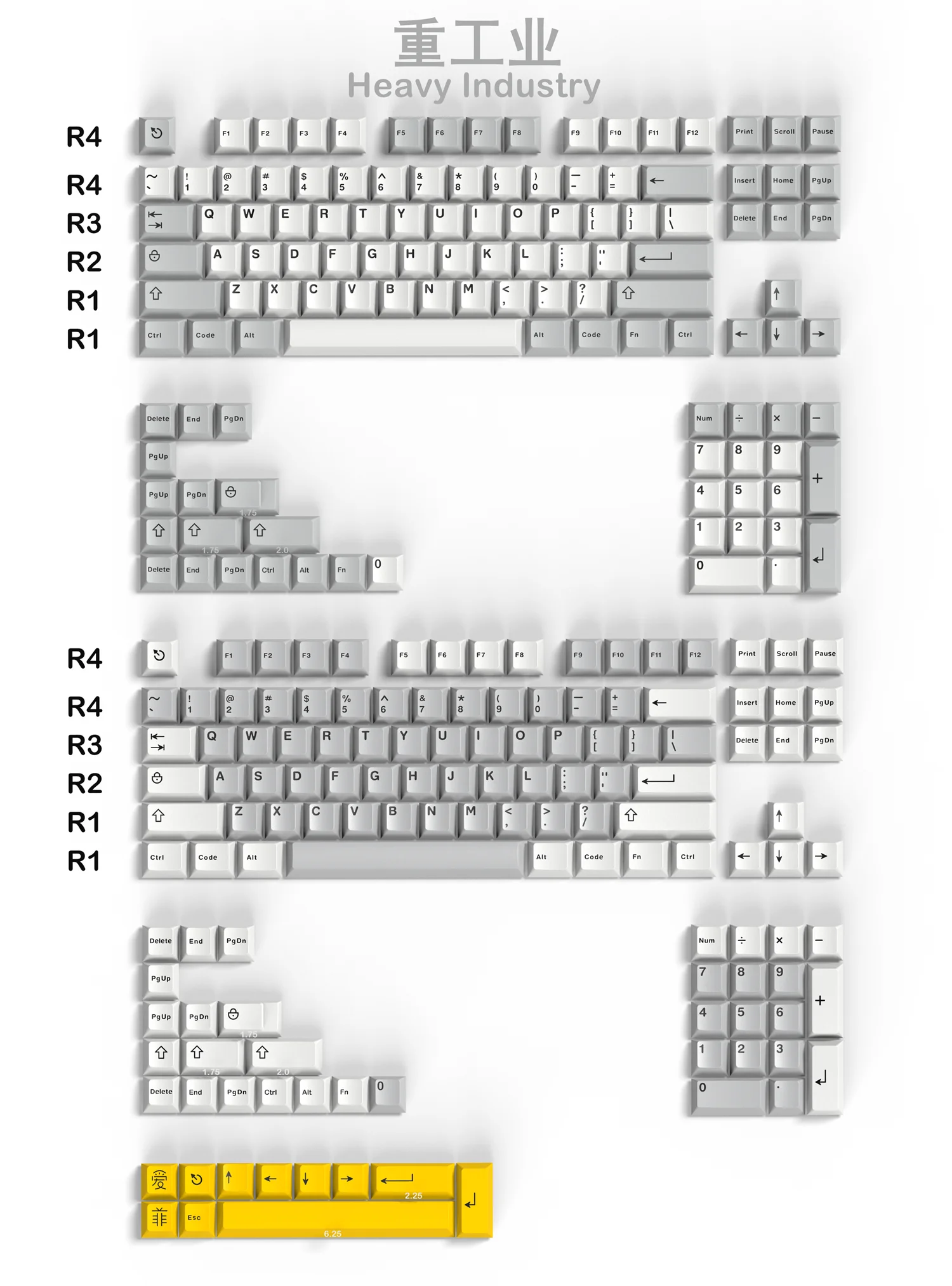 New product original factory height ABS two-color 253-key heavy industrial keycap