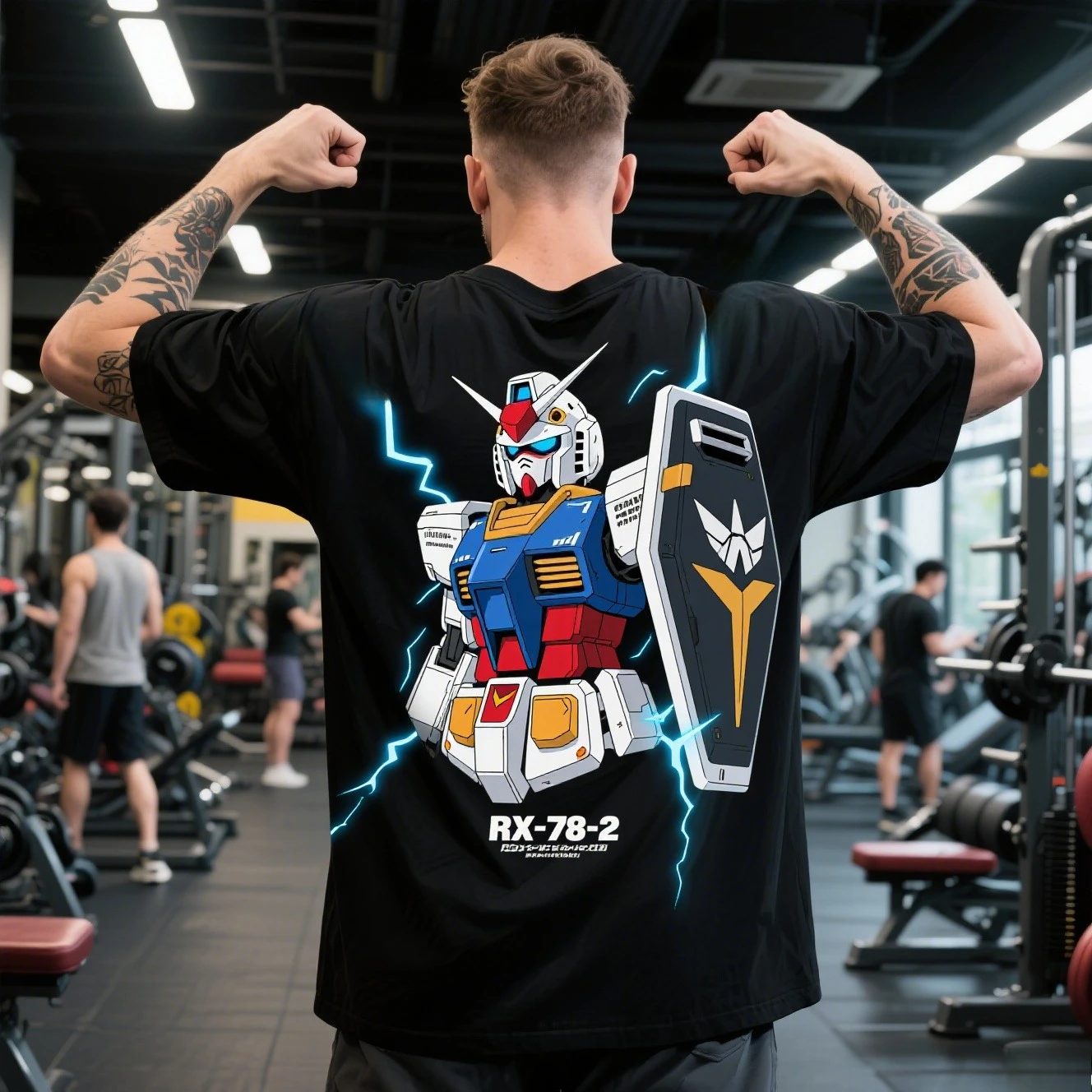 

Summer Pure Cotton Round-neck Short-sleeved T-shirts for Men and Women Are From The Famous Anime "Mobile Suit Gundam"