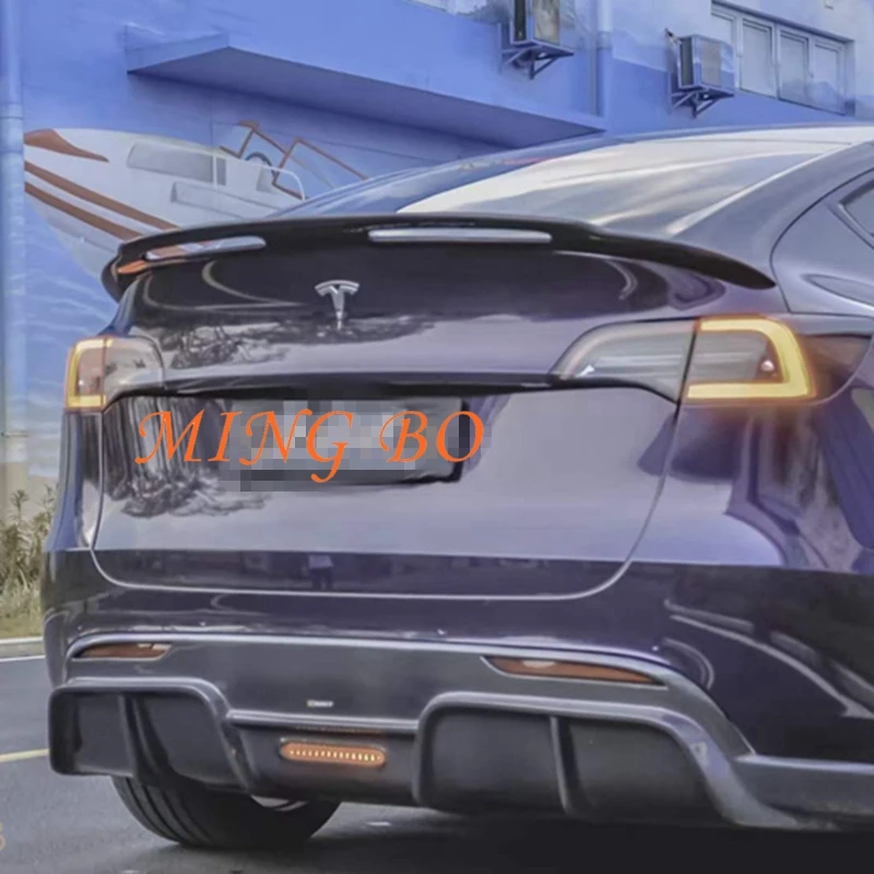 FOR Tesla Model Y  Model 3 Carbon fiber Rear Spoiler Trunk wing  2017 - 2022 FRP Matte Forged carbon