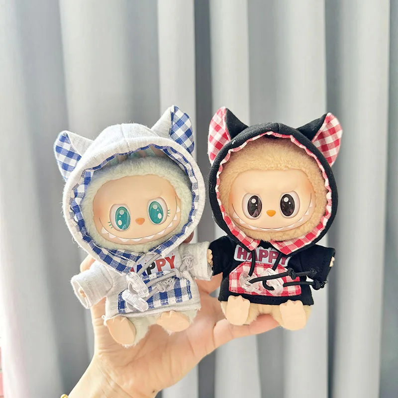 

17cm Mini Plush Doll'S Clothes Labubu I II Idol Dolls Happy Outfit Sitting Party Cute Clothing Accessories For Korea Kpop Exo