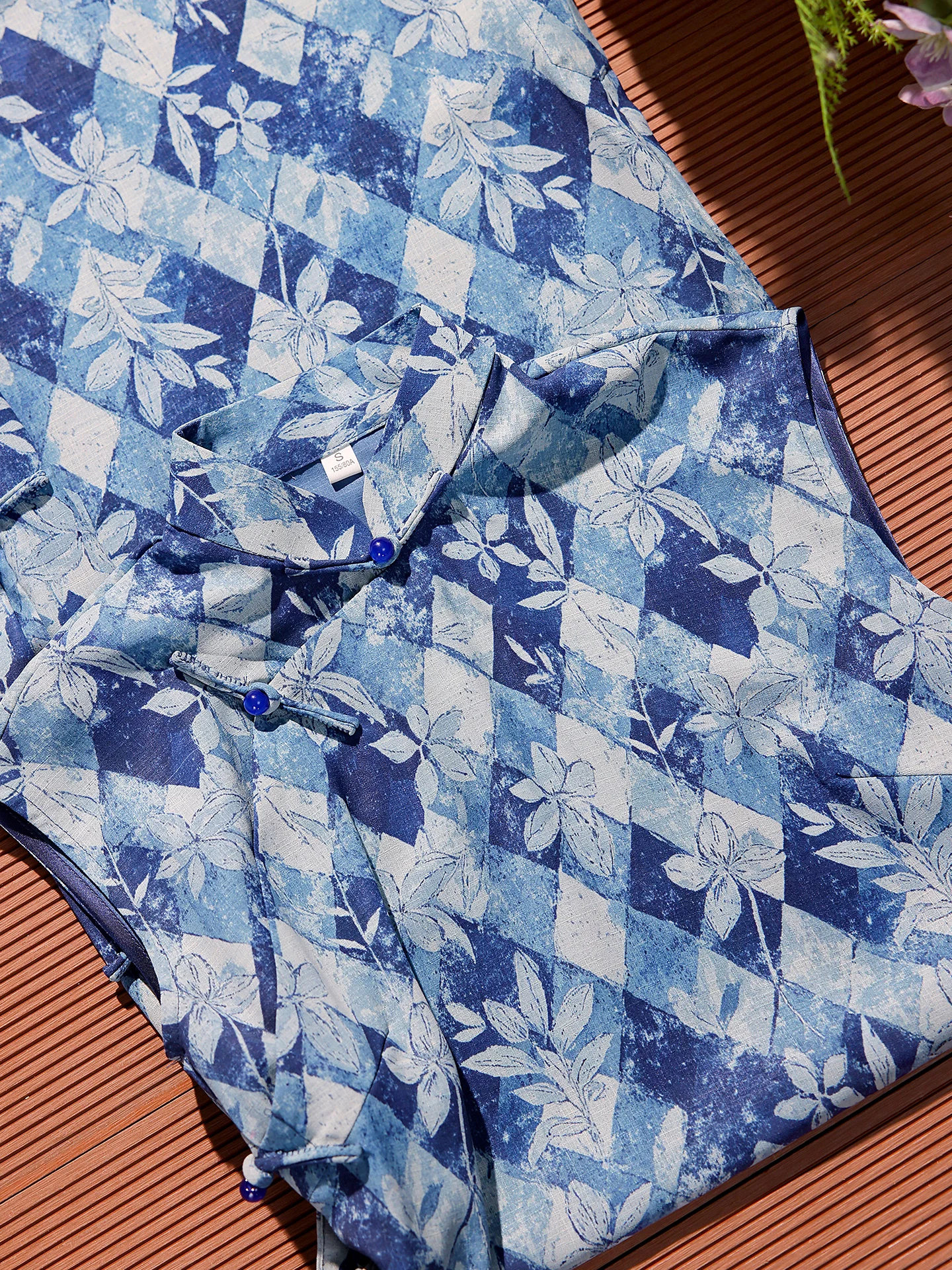 

Blue plus Size Young Sle Improved New Chinese Sle Spring Summer Young Women's Long Qipao Traditional Costume