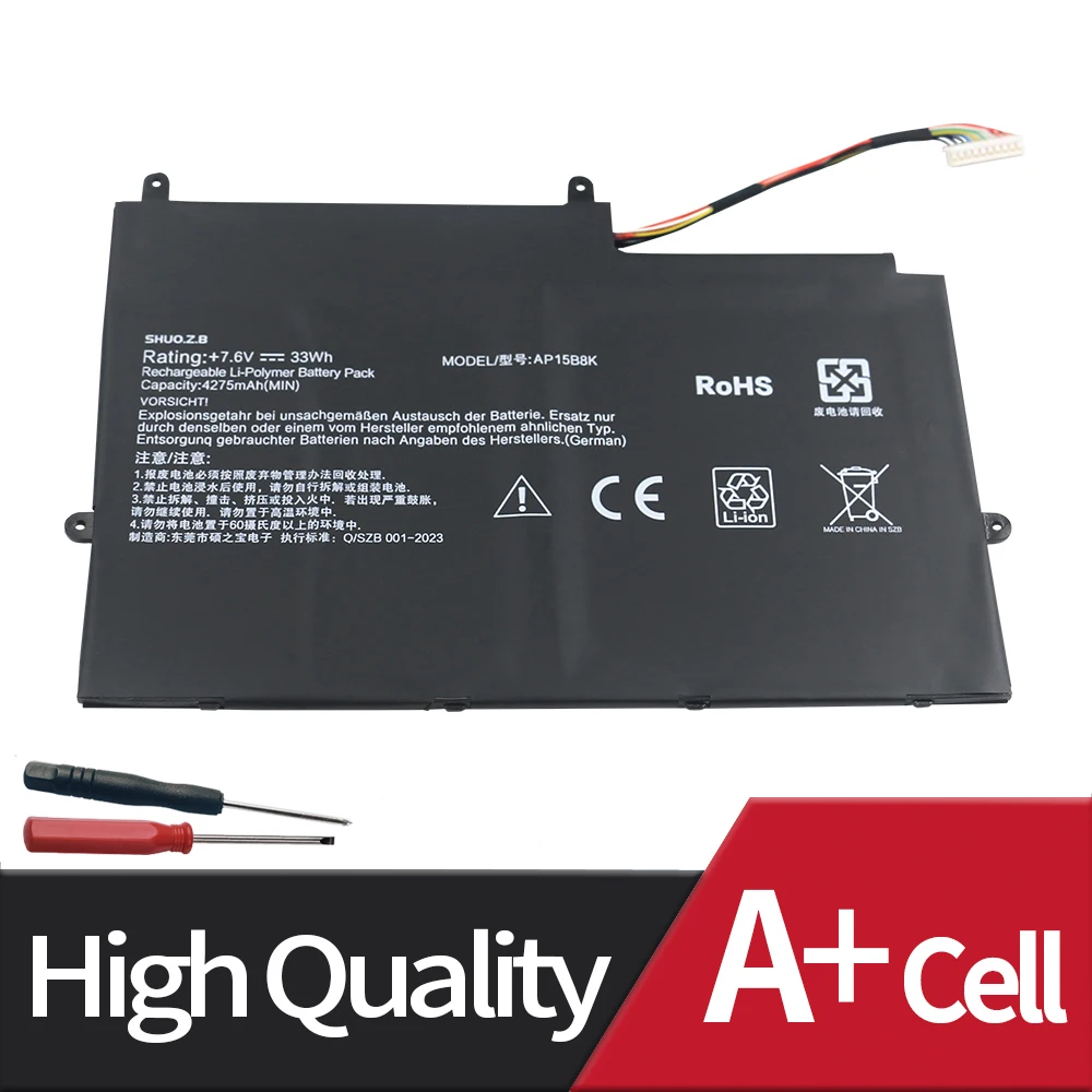 New AP15B8K Laptop Battery For Acer Aspire Switch 11 V SW5-173-614T 12S SW7-272 KT.0020G.005 NT.G74AA.002 2ICP3/100/107 7.6V