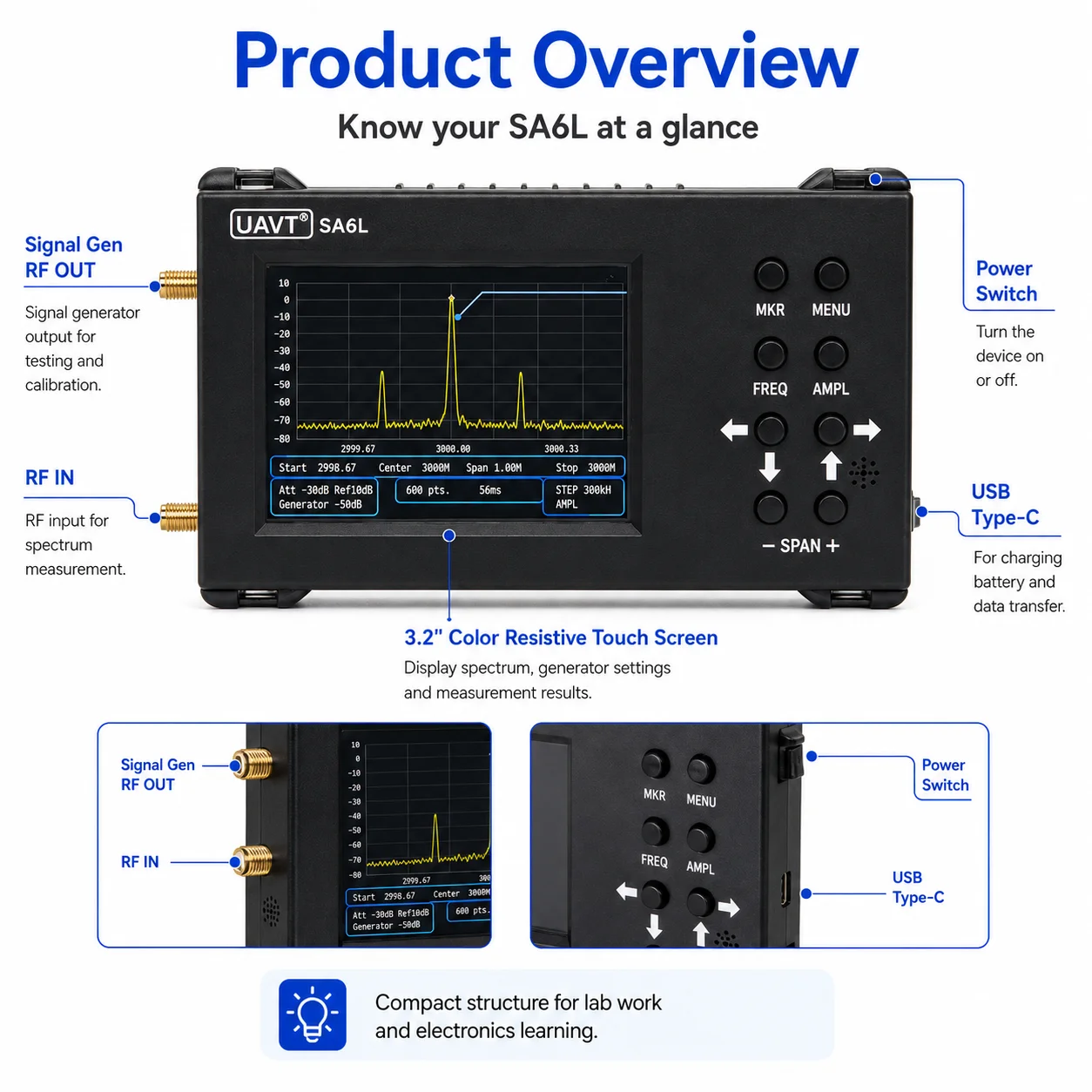 Przenośny analizator spektrum  – Signal Generator Spectrum Analyzer recenzja i cena