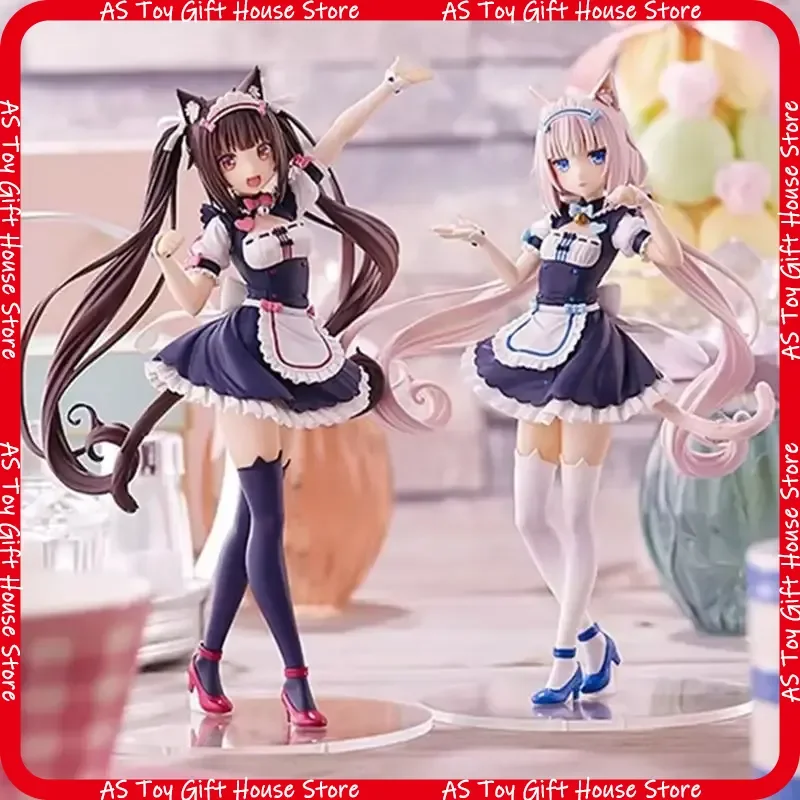 Nekopara Chocola Vanilla Cat Maid Anime Character Figurine Kawaii Garage Statue Desktop Ornaments Collectible Gift For Anime Fan