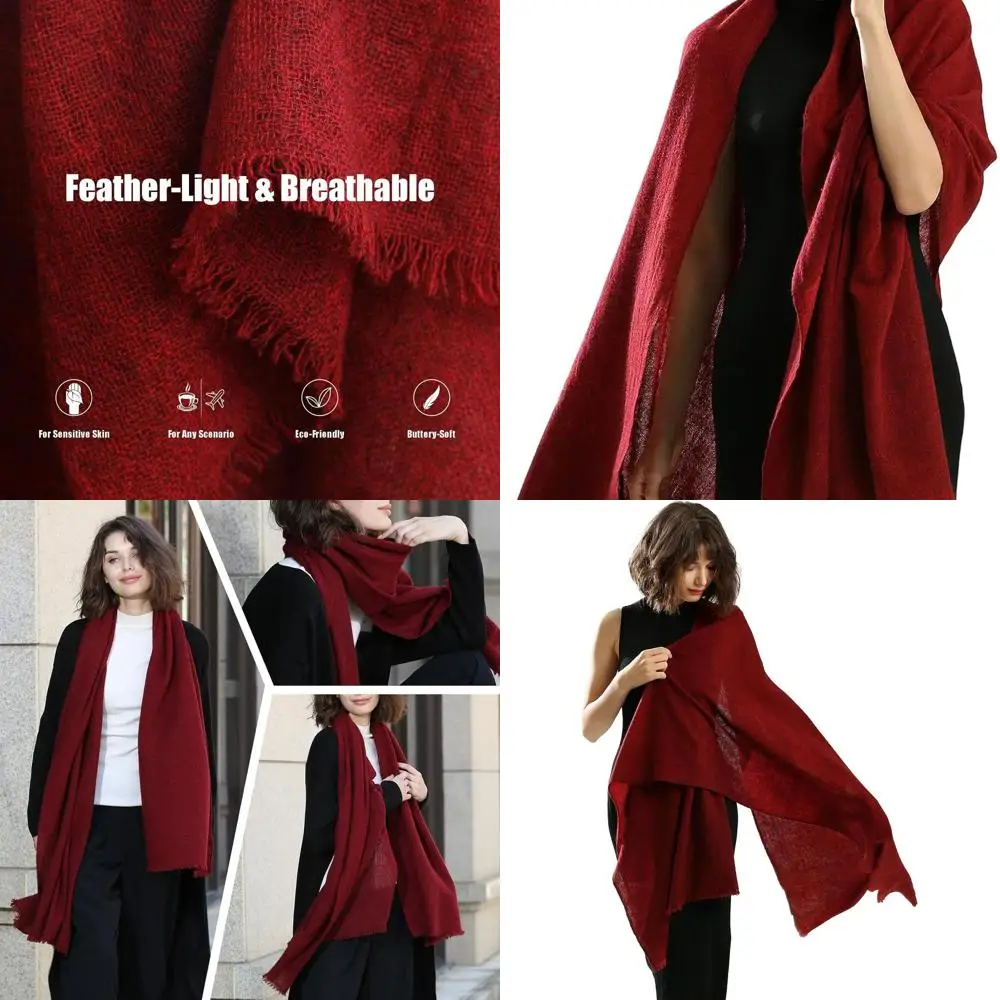 

Элегантные женские шали из смеси кашемира и мериноса, всесезонные дорожные шарфы, теплая зимняя накидка