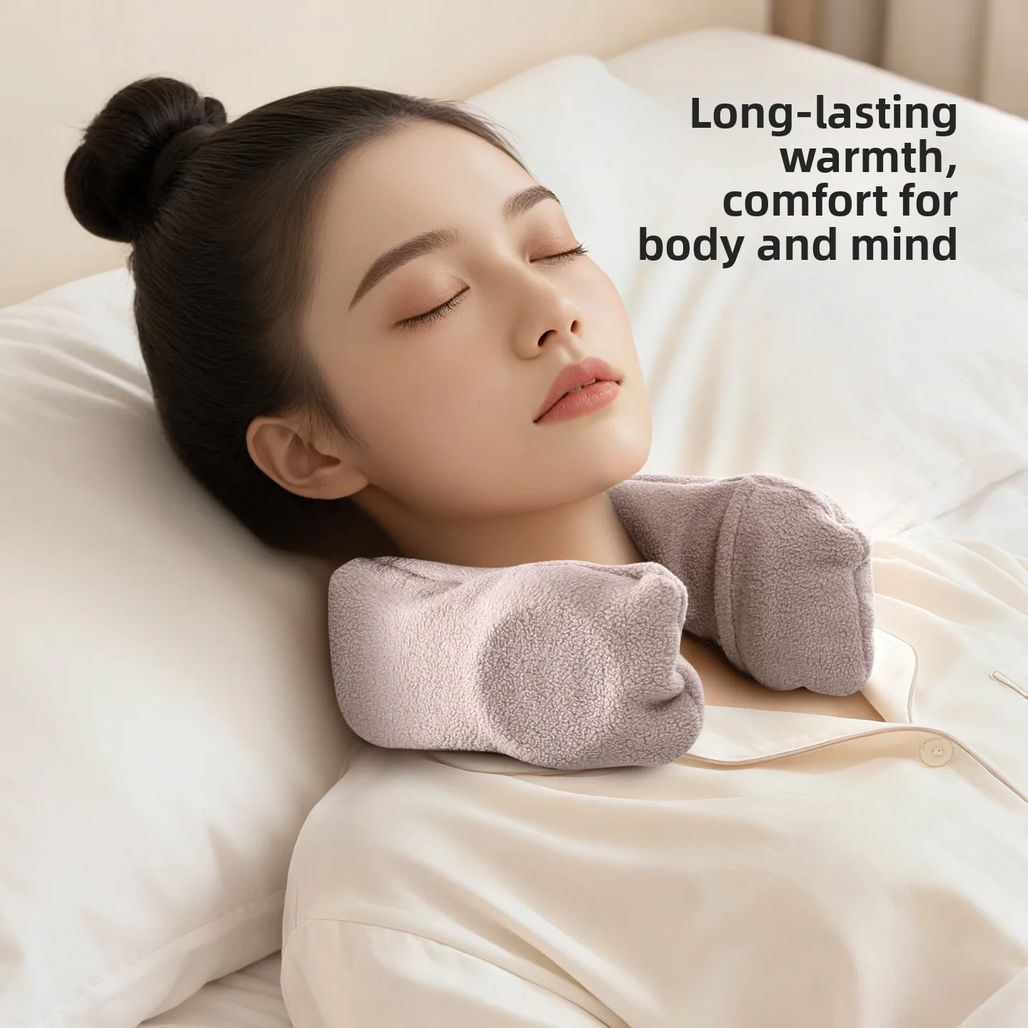 

U-образная грелка для шеи, женская, для защиты плеч и шеи, наполняемая, подвесная, из мягкого бархатного материала