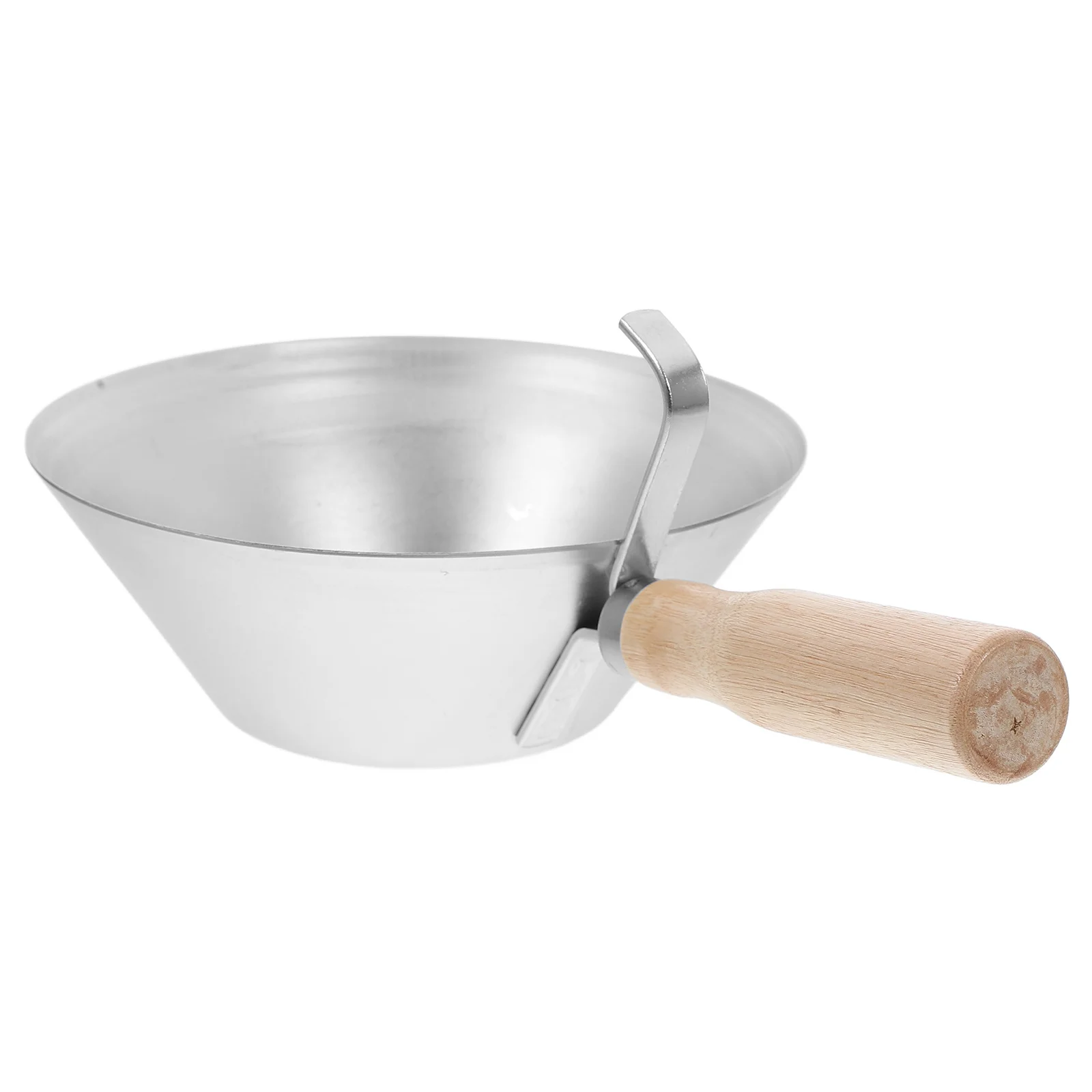 

Cement Bucket Scoop Wooden Handle Heavy Duty Drywall Plastering Tool Sheared Edges Scraping Construction Equipment