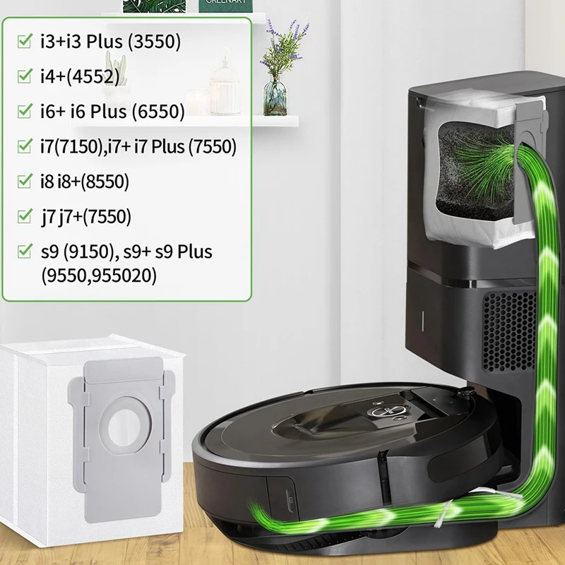 ถุงเครื่องดูดฝุ่นสำหรับ iRobot Roomba I7/I7 + I7บวก/I3 +/I3บวก/I4 +/I6 + I6 plus/ I8 18 +/J7 J7 +/S9 s9 + S9 PLUS การแทนที่