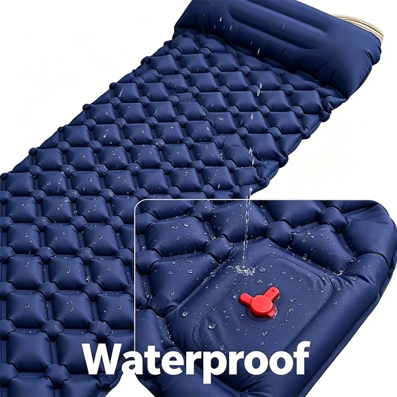 Ultralight Inflatable Camping Sleeping Pad Built-in Pump Air Mattress With Pillow Waterproof Portable Sleeping Mat For Outdoor T image 3