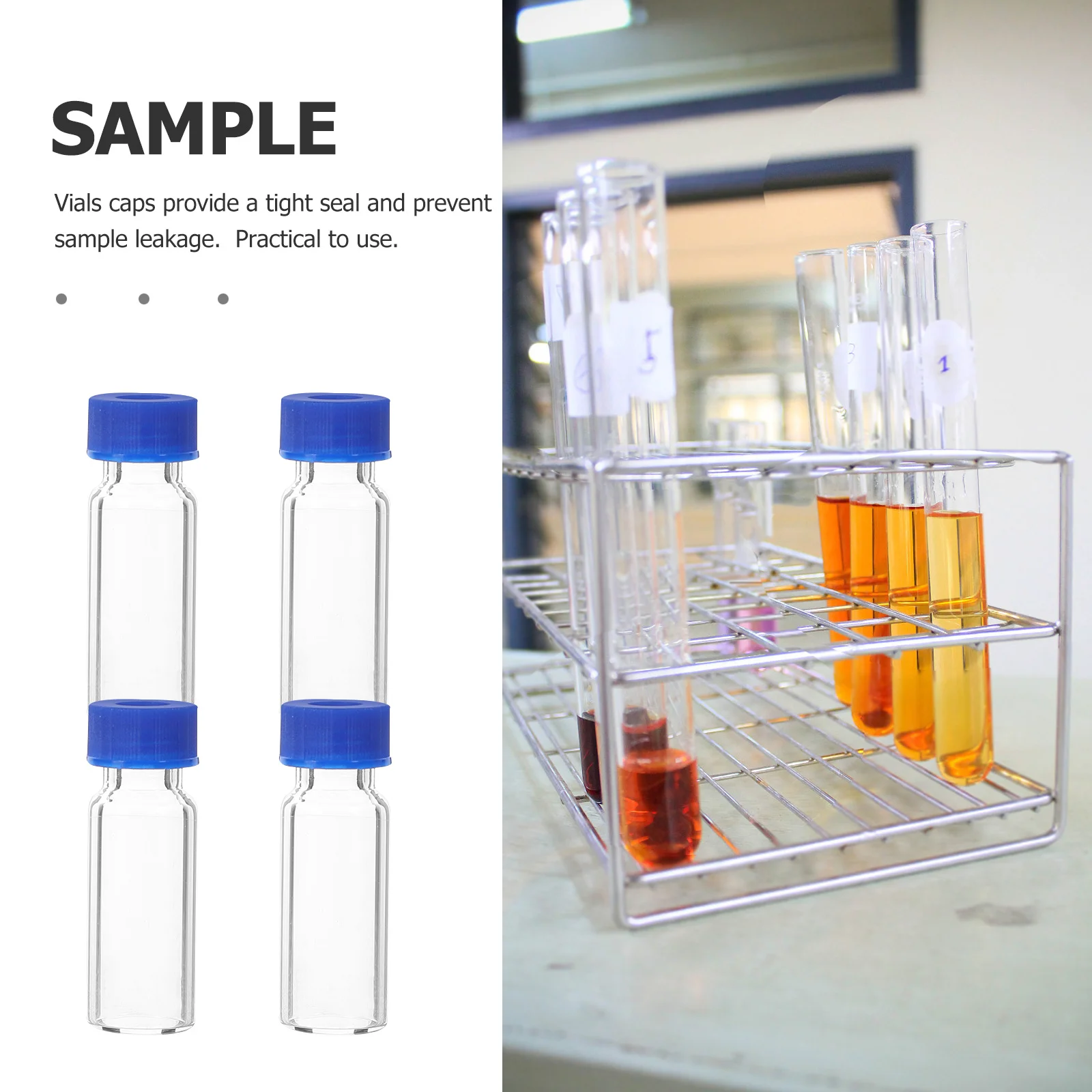 100Pcs 2Ml Glass Vials with Lids Clear Small Sampling Bottles for Laboratories Light Resistant Stable Base Secure Seal