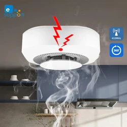 eWeLink 433MHz Smoke Detector Sensor,Wireless Fire Security Protection Alarm Sensor Smart Home,Require Sonoff RF Bridge Hub