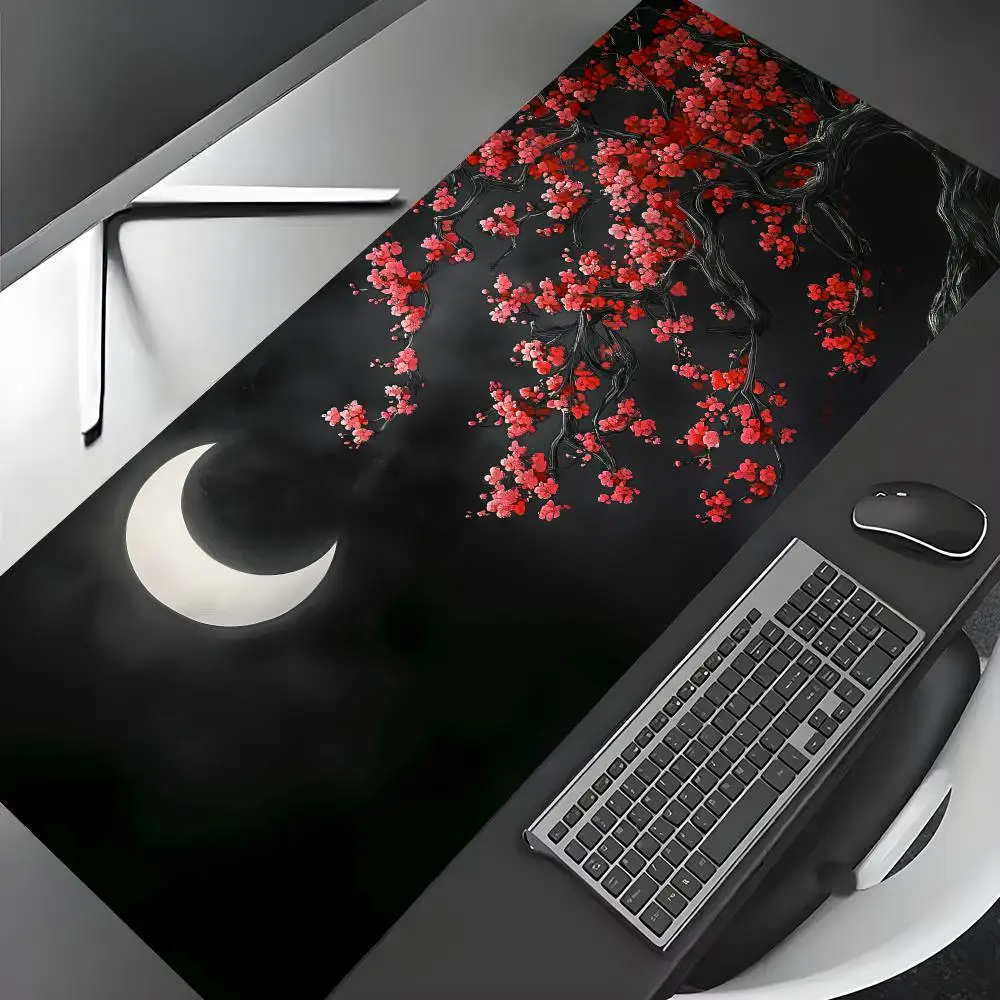 Watercolor plum blossom pattern Mouse Pad Gaming mats Non-Slip Desk Mat mouse carpet with Stitched Edge HD printing Office mat
